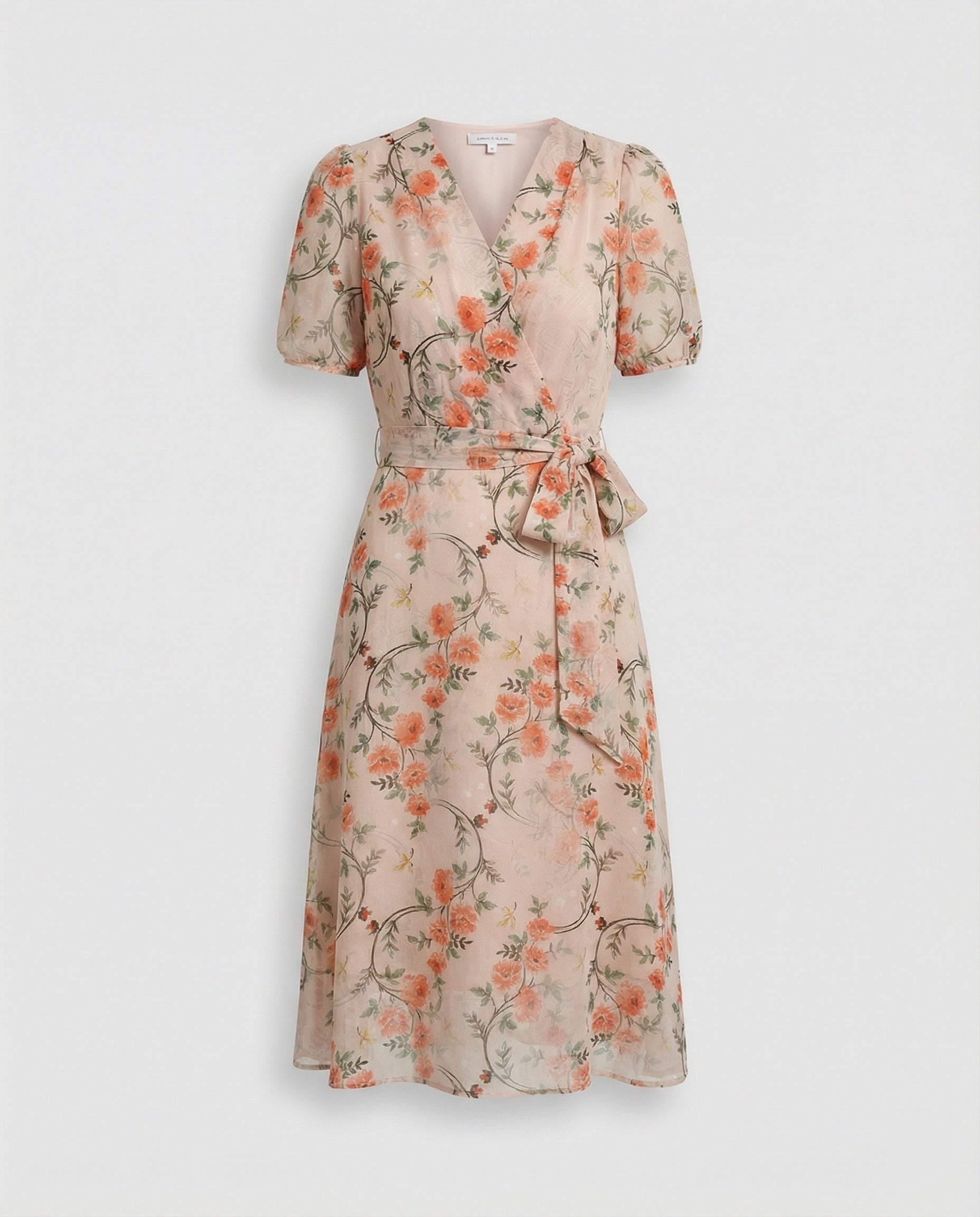 Women's midi dress wrap look floral