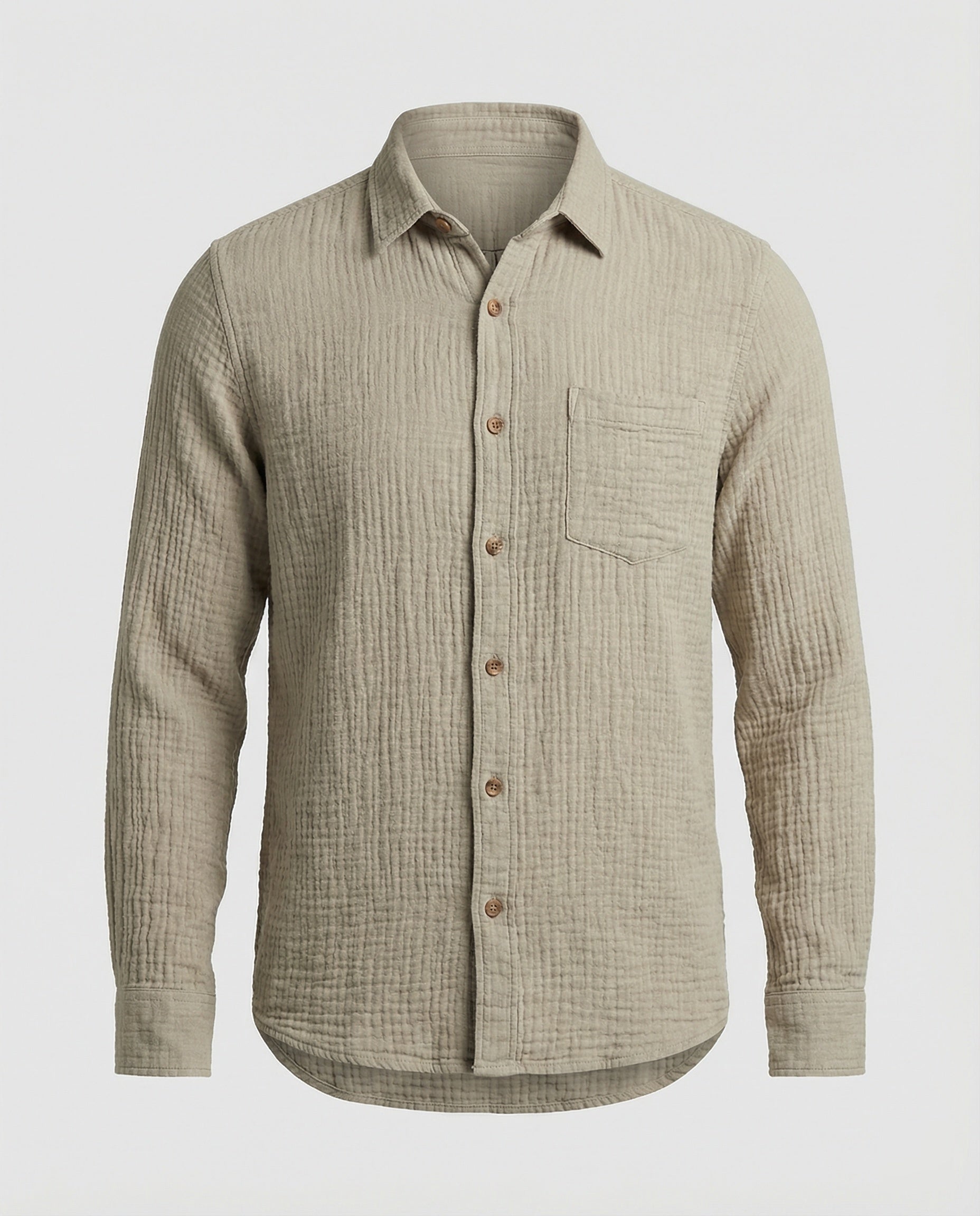 Men's casual short sleeve shirt with breast pocket