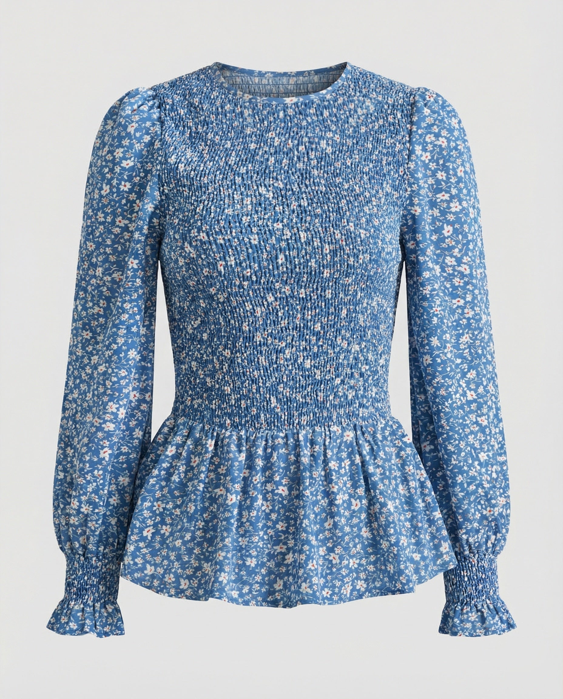 Blouse Women Peplum Smocked