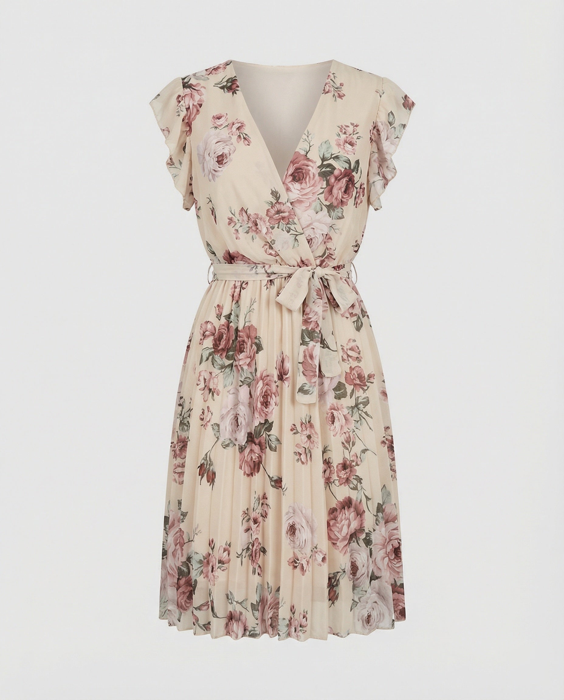 Women's casual dress wrap with pleats