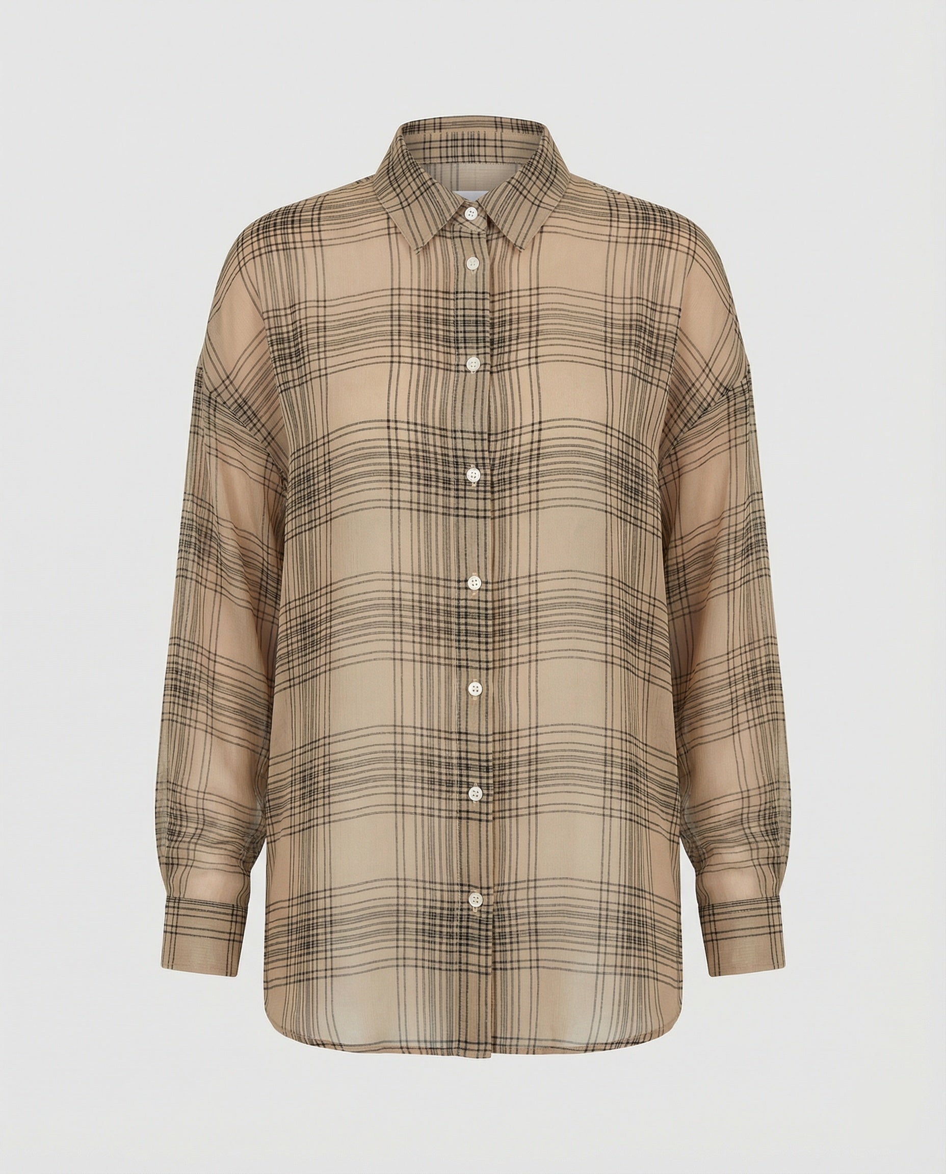 Women Checked Chiffon Blouse with Loose Fit