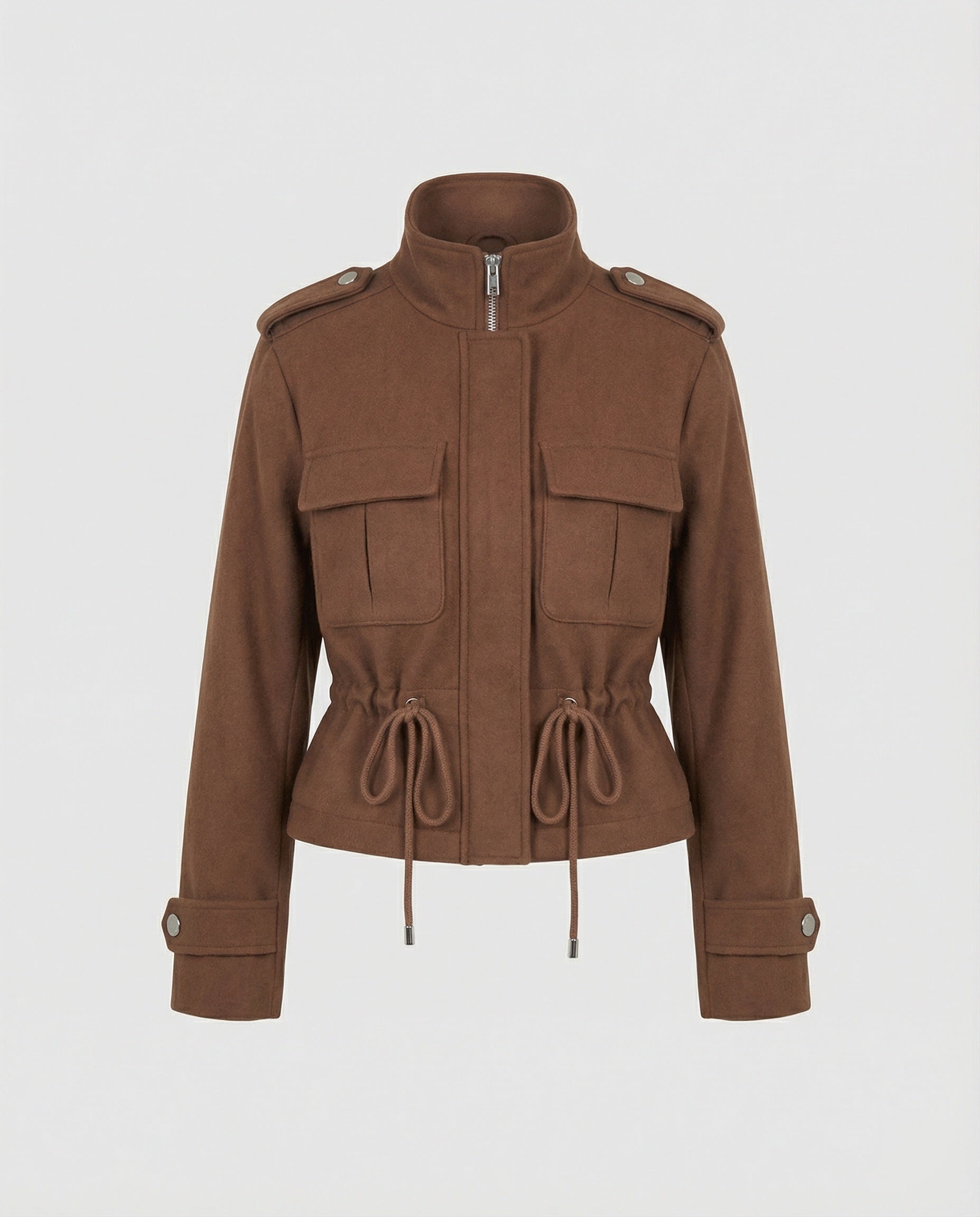 Ladies leisure jacket with waistline and pockets
