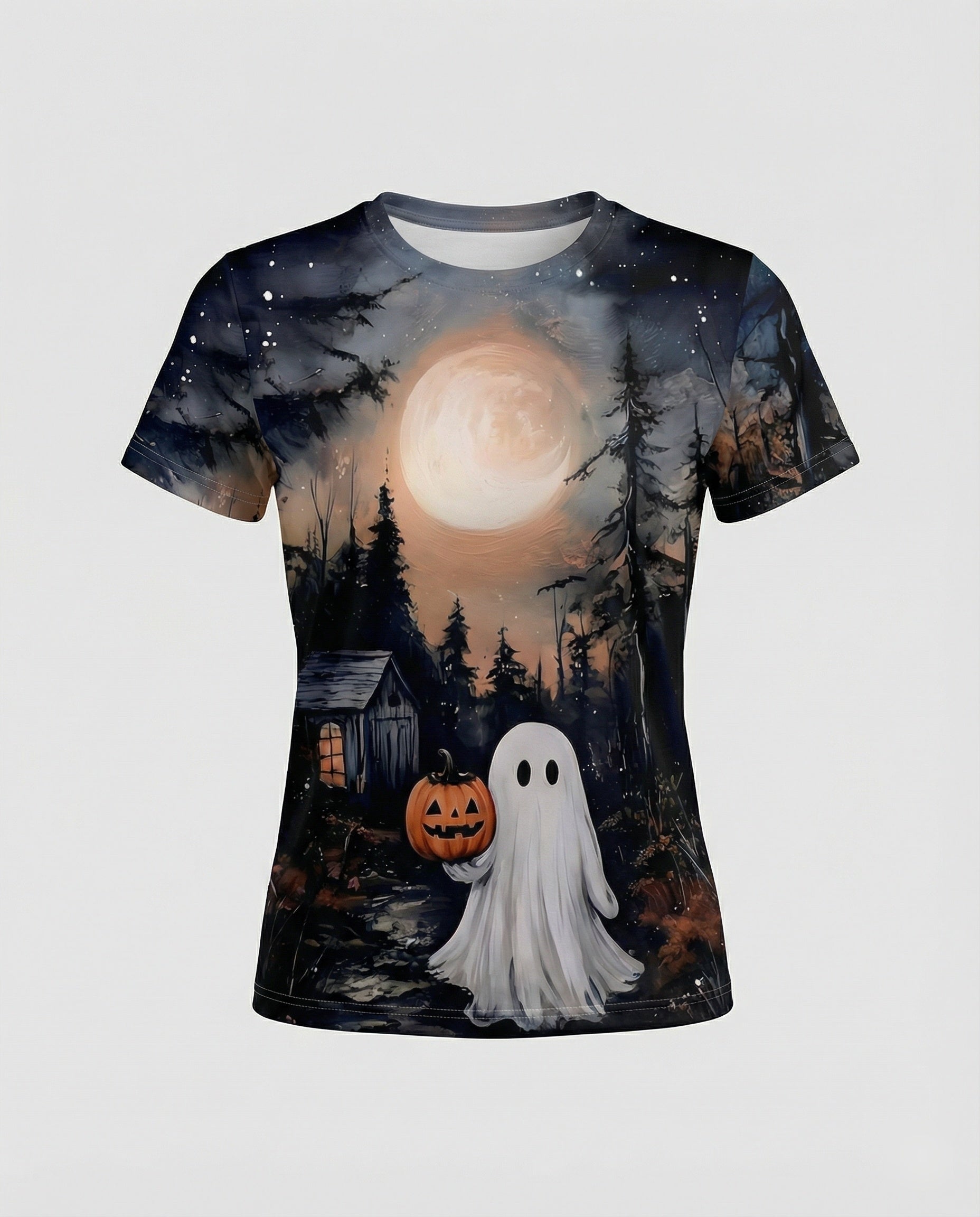 Short Sleeve Shirt Skull Print Women