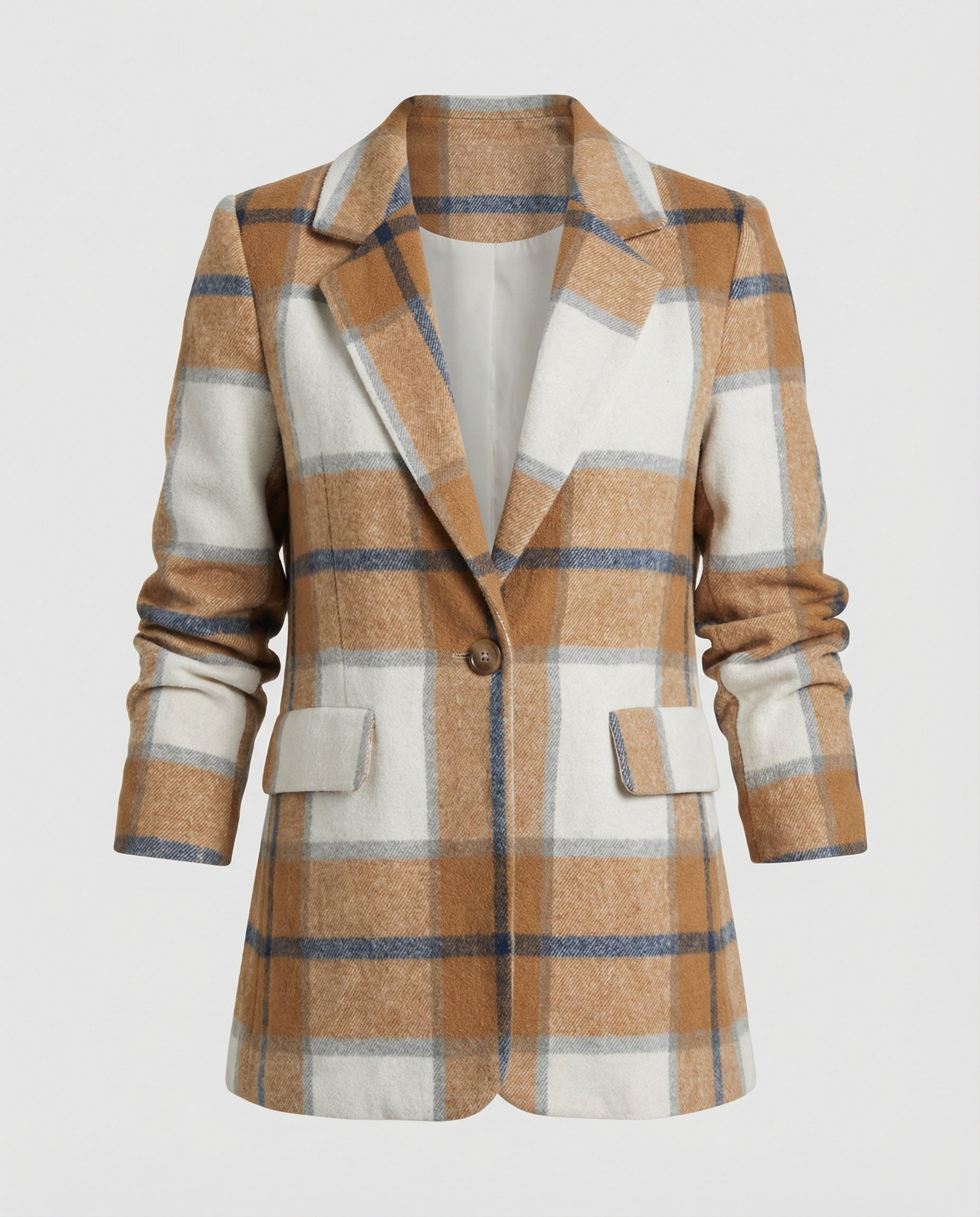 Women Checked Blazer with Tailored Fit