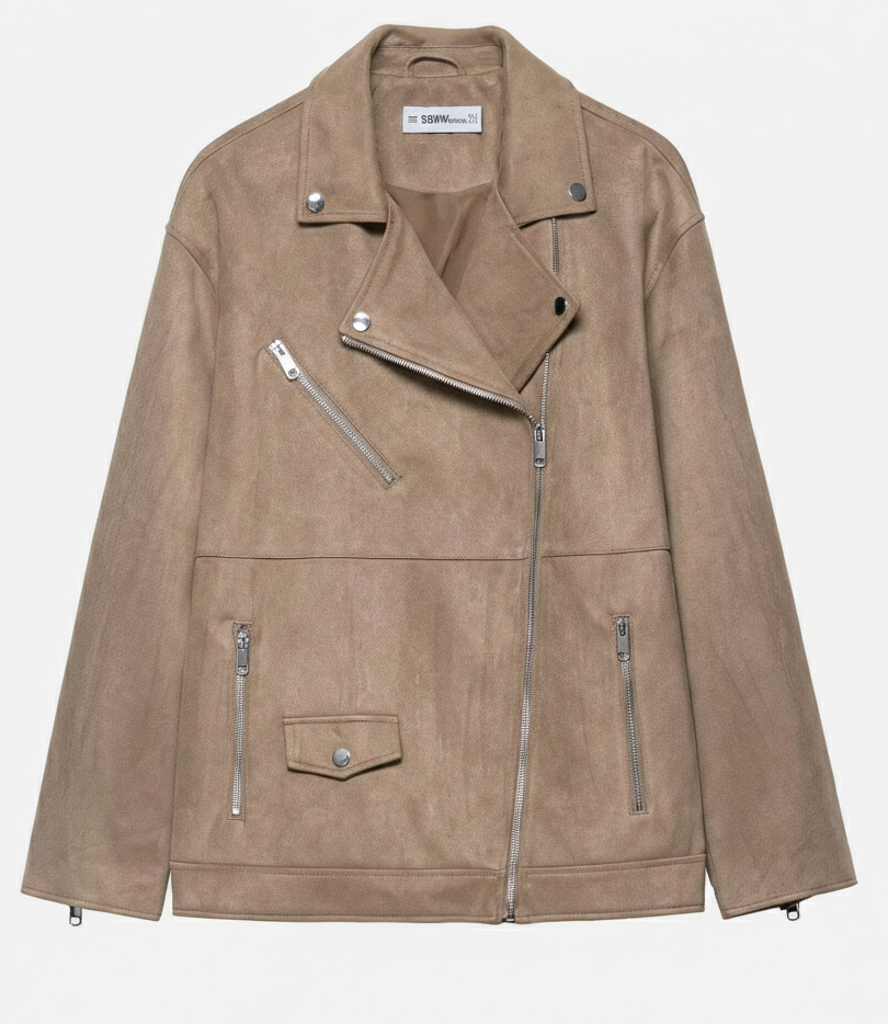 Brown Leather Jacket Women Suede