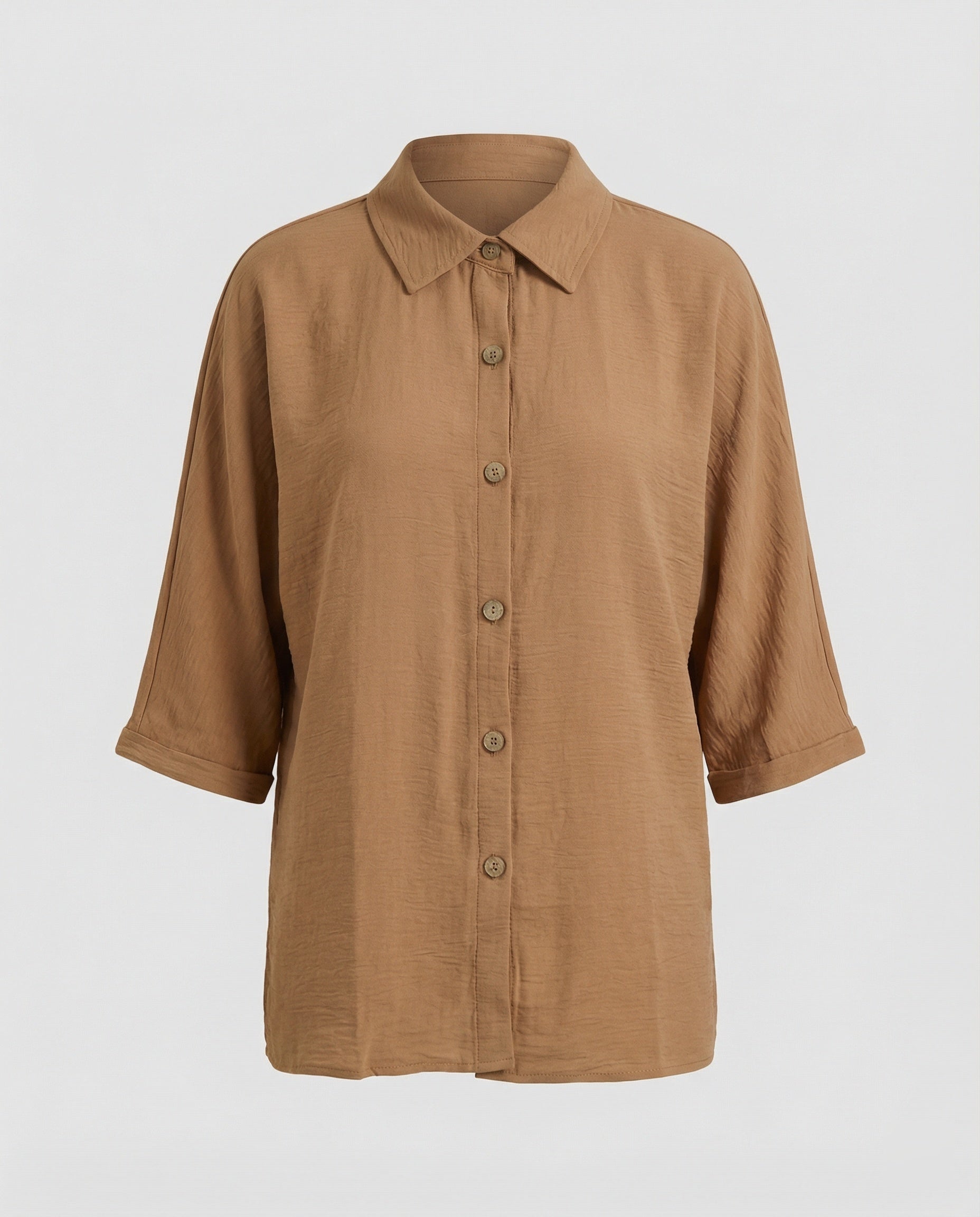 Women's oversized shirt blouse with button placket