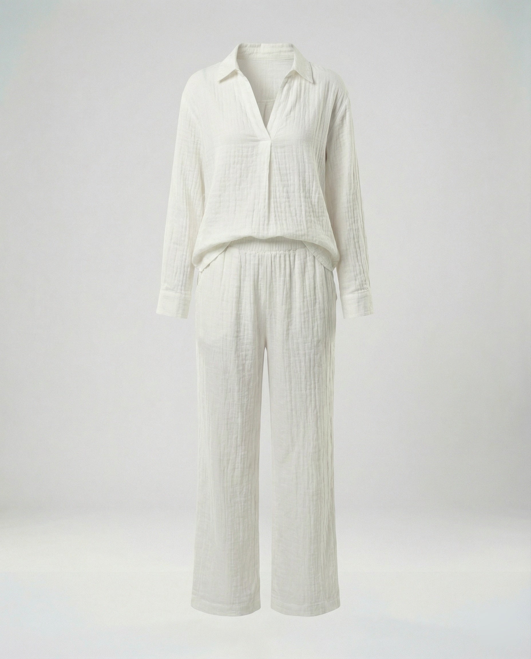 Women Two-Piece Set Oversize Blouse & Pants