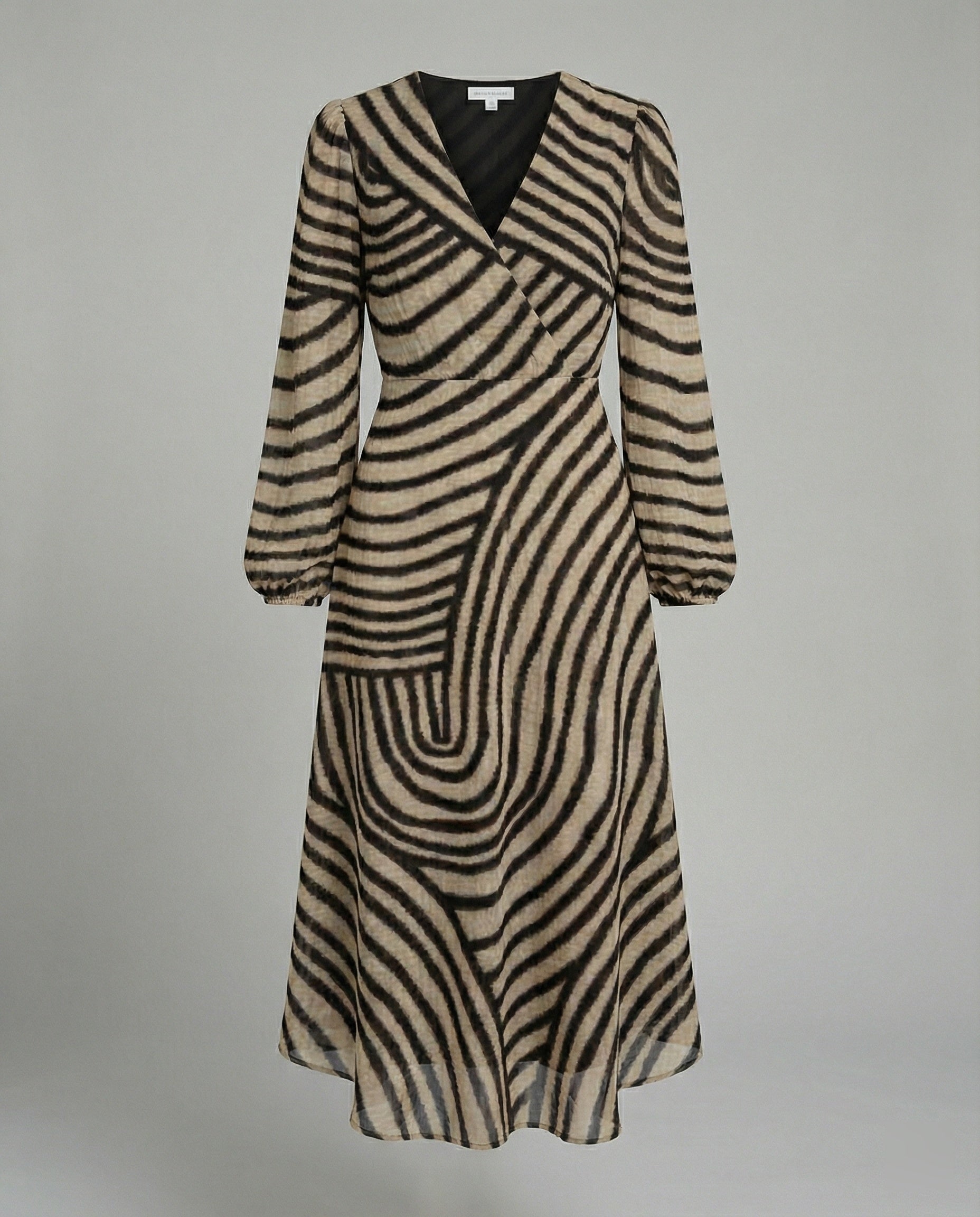 Women's Midi Dress Chiffon Wrap Look