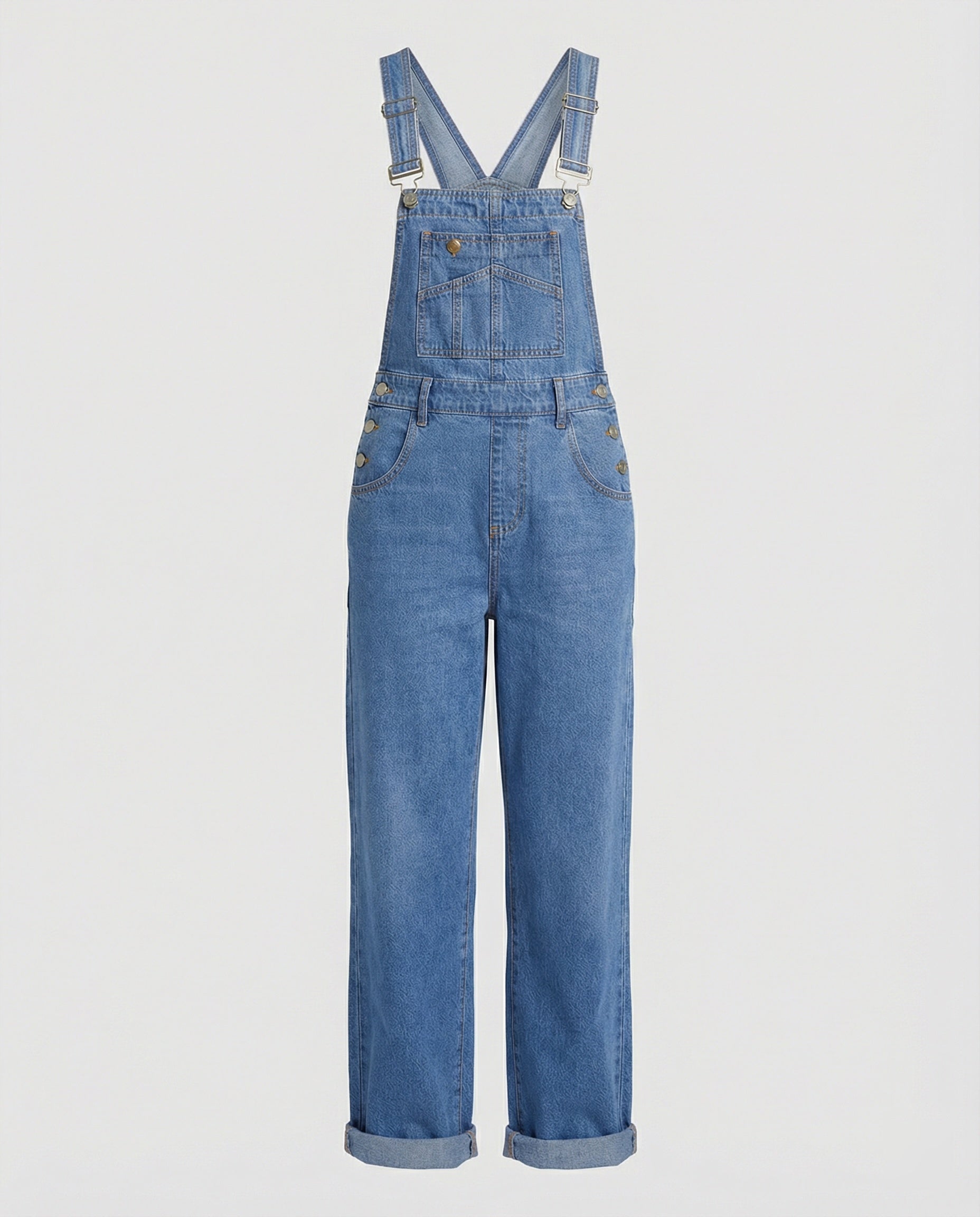 Women's wide denim overalls