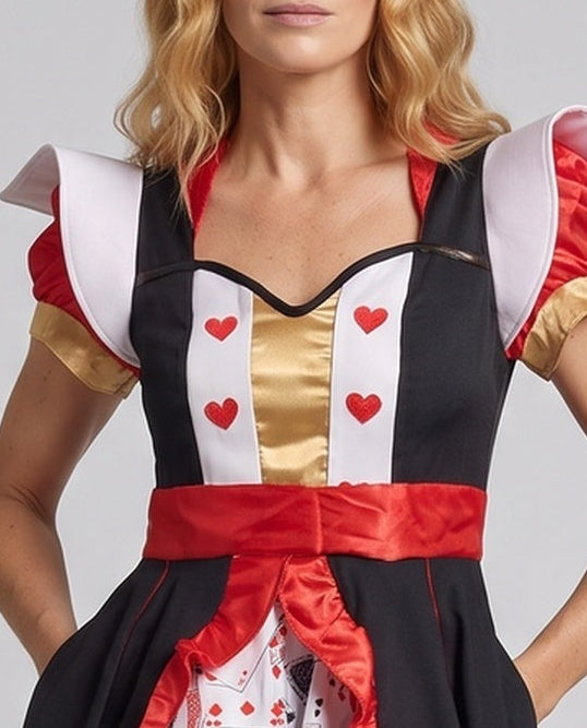 Ladies' princess costume in the style of the Queen of Hearts with playful details Chichicherry
