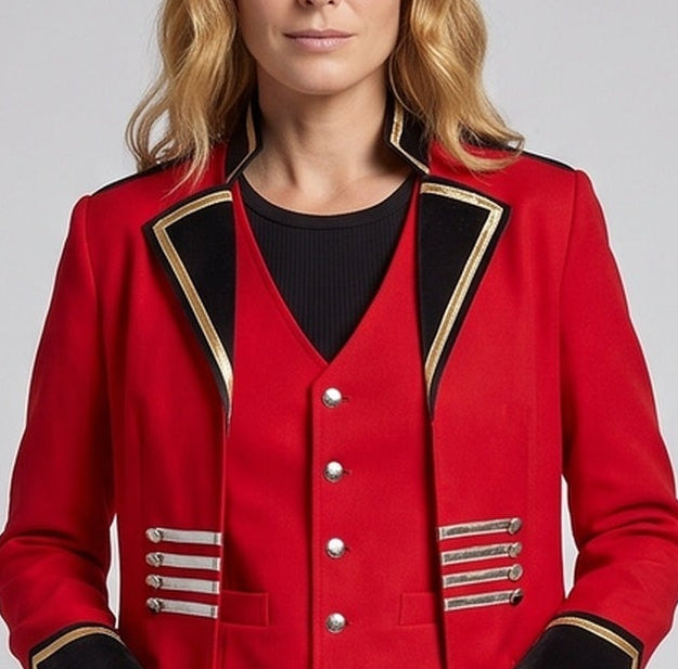 Ladies elegant tailcoat suit with detailed appliqués Chichicherry