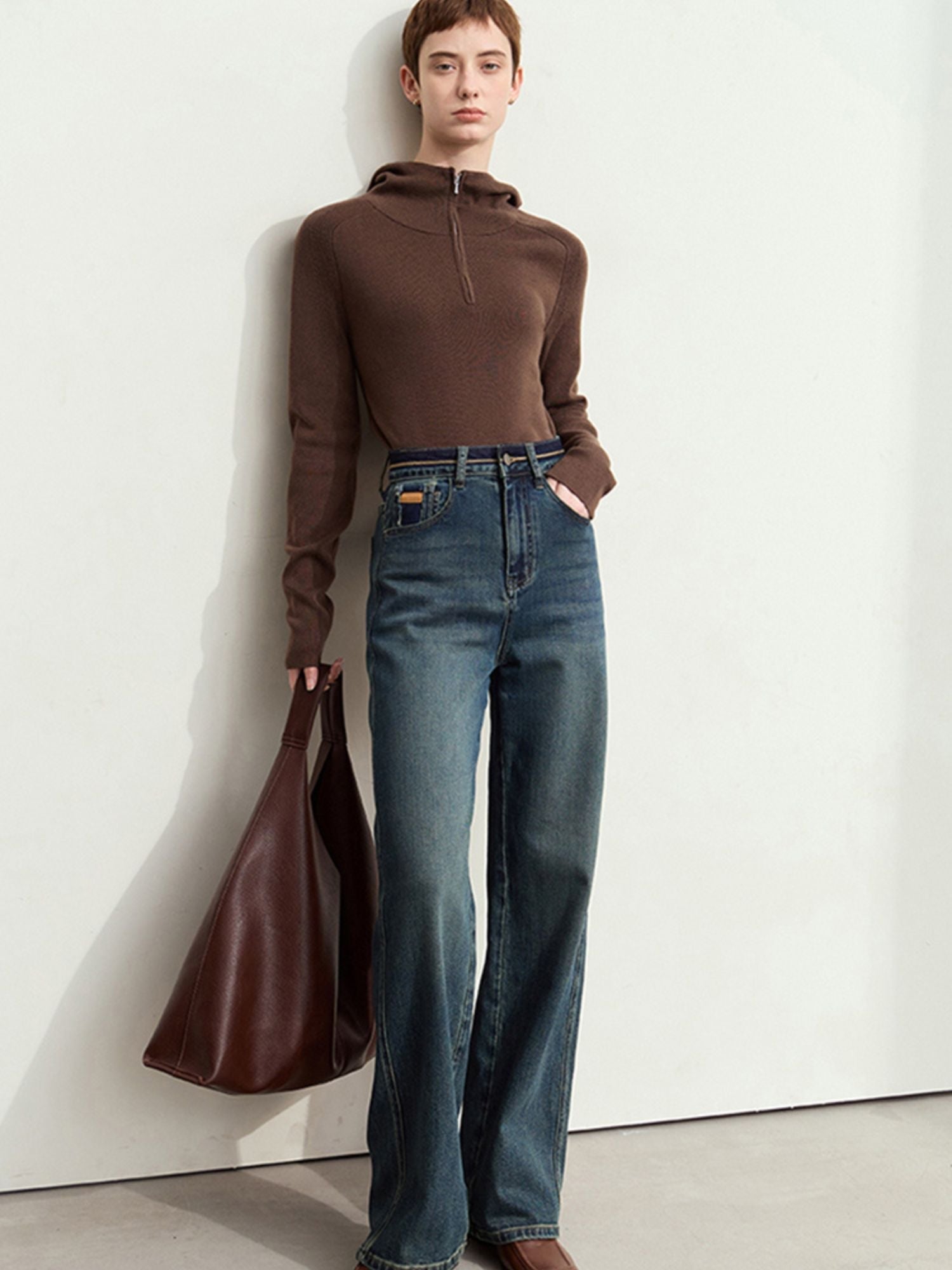 Retro Jeans with Wide Straight Legs