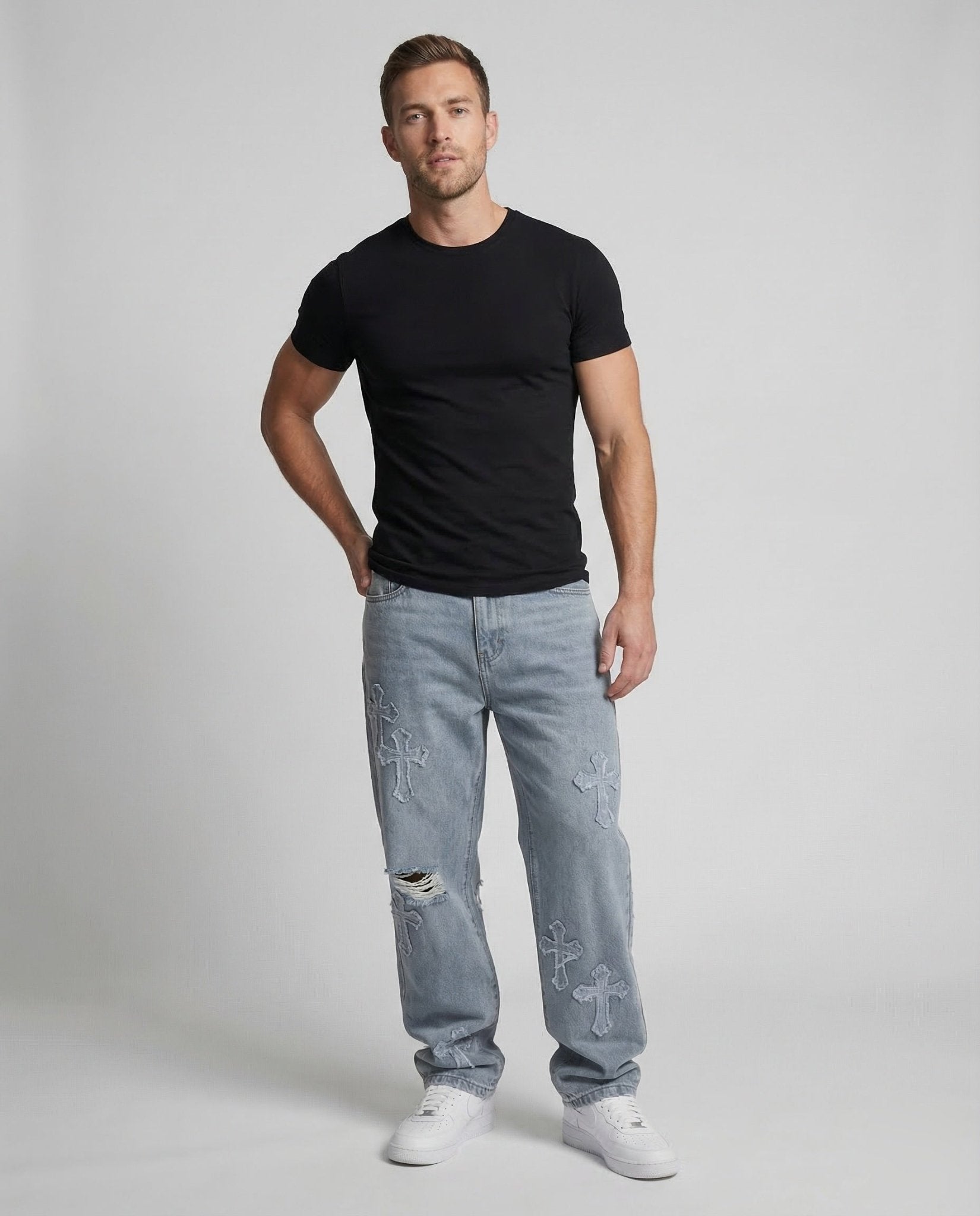 Unisex Baggy Jeans Destroyed - Chichicherry