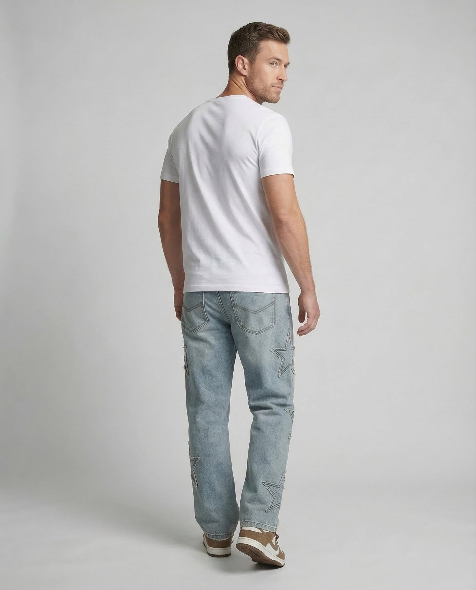 Unisex Jeans Wide Star Application - Chichicherry