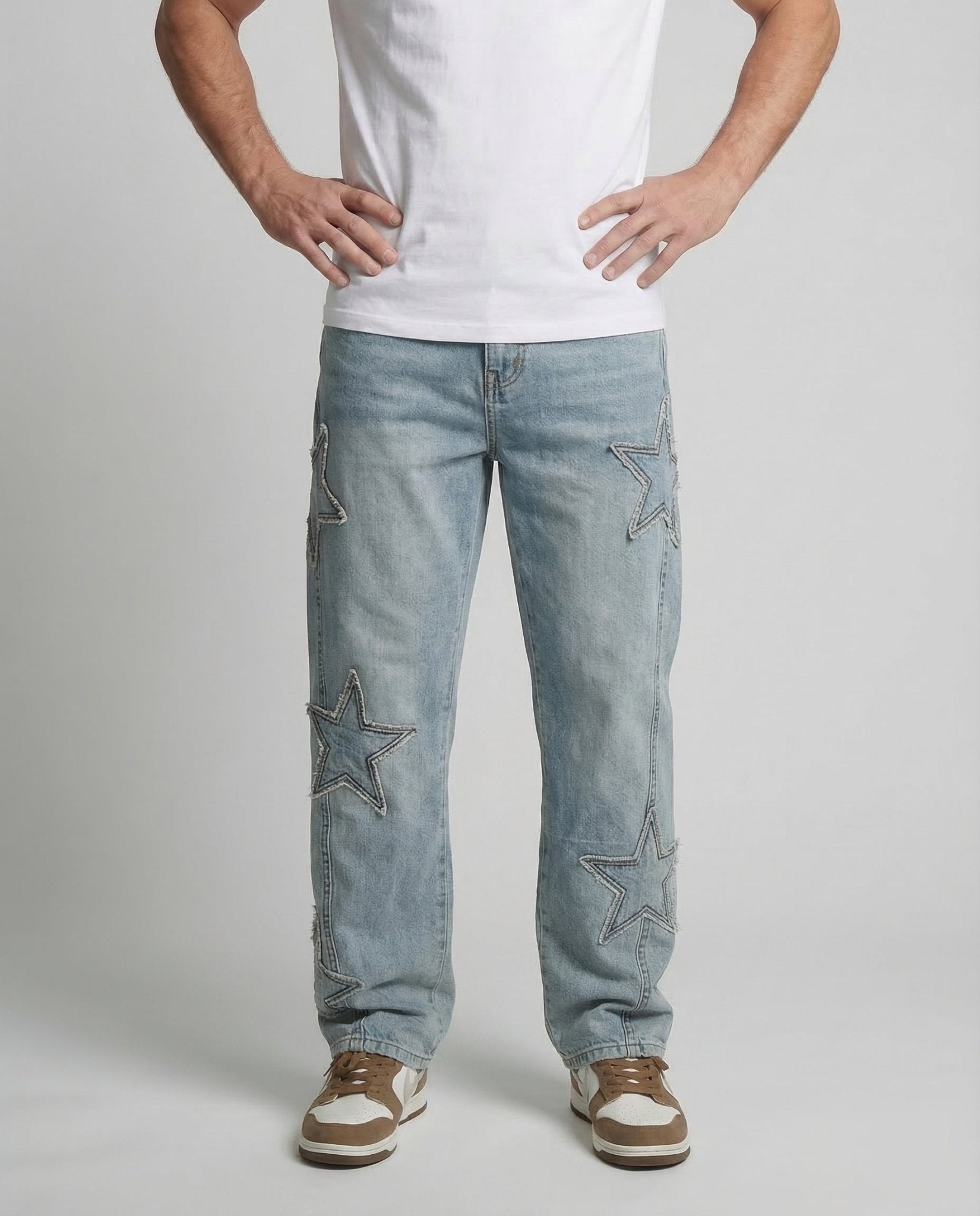 Unisex Jeans Wide Star Application - Chichicherry