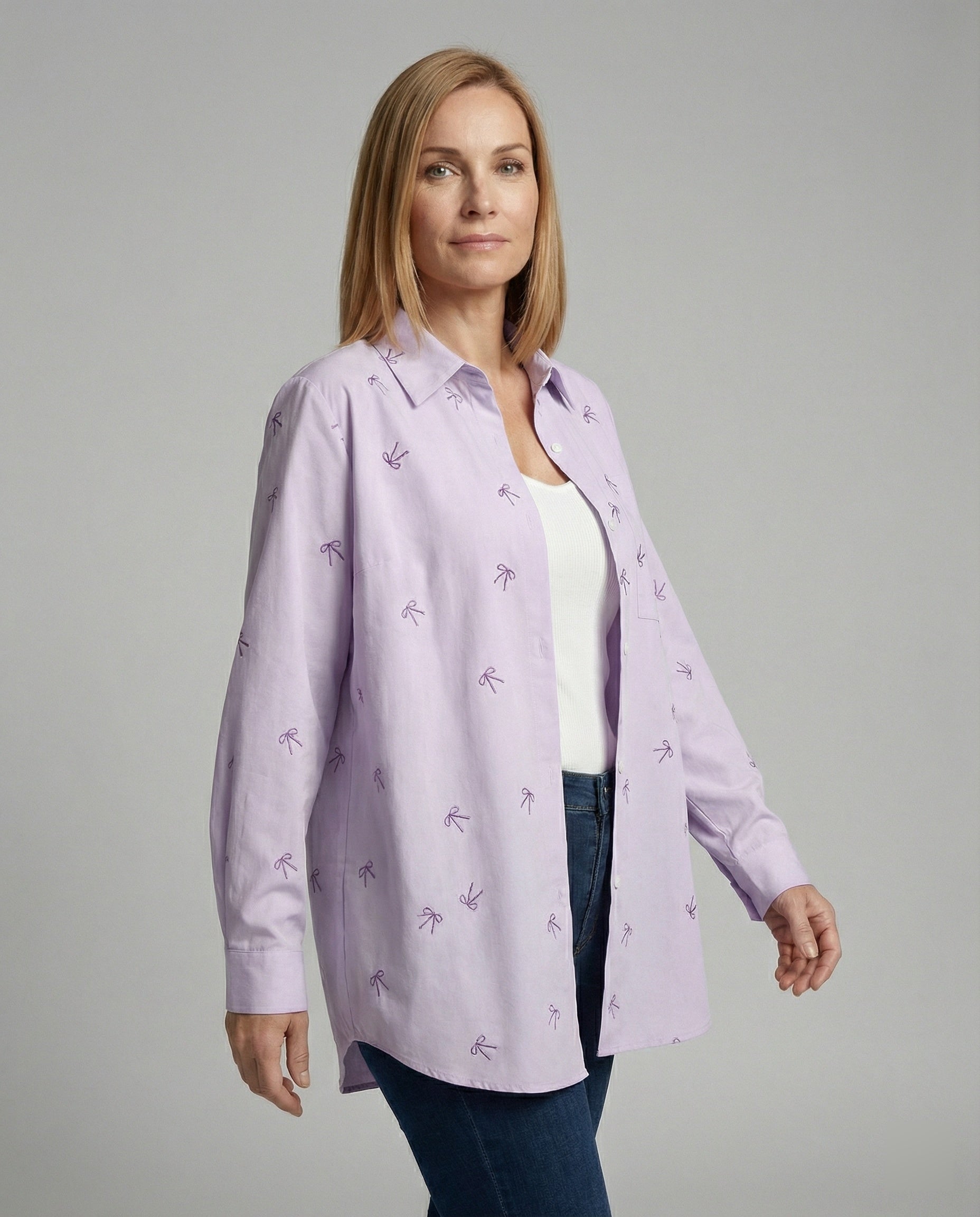 Women's Oversized Blouse with Bow