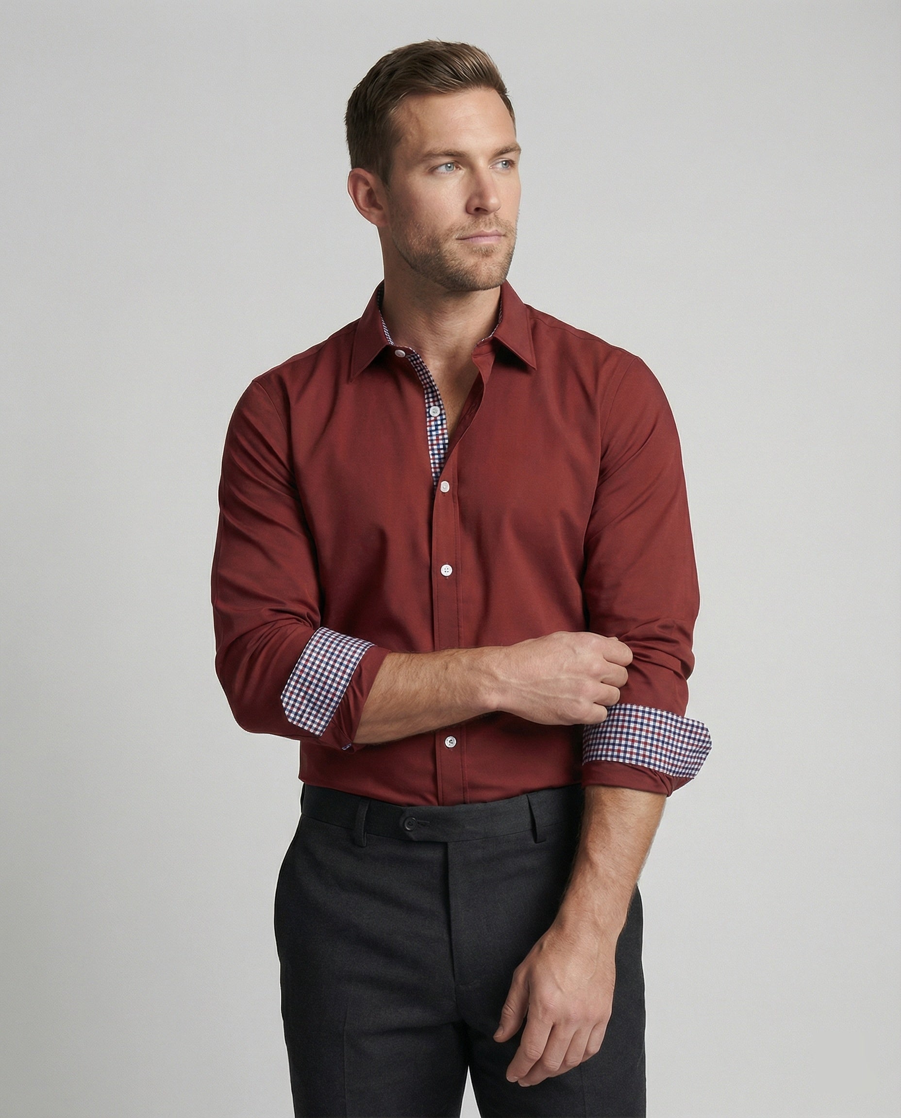 Men's Long Sleeve Business Shirt Tailored Fit