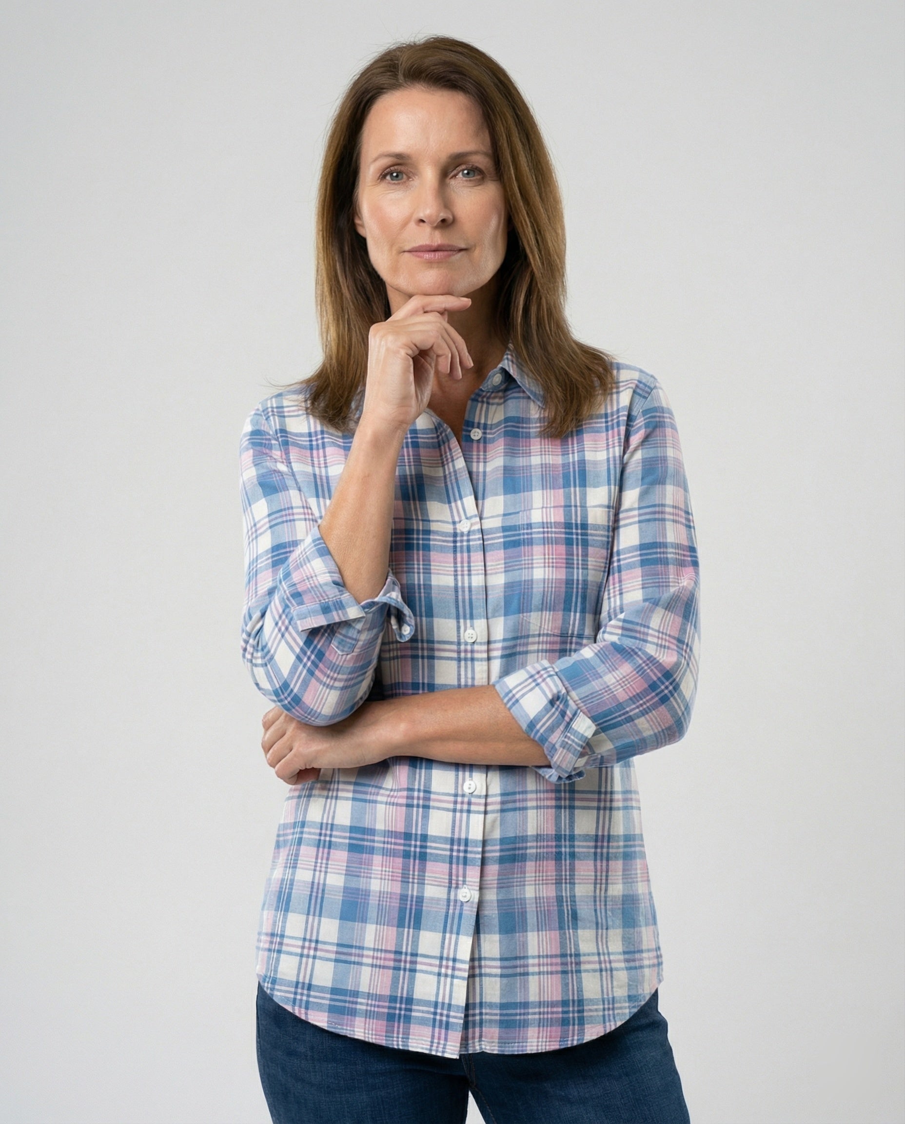 Long Sleeve Shirt Blouse Patchwork Ladies