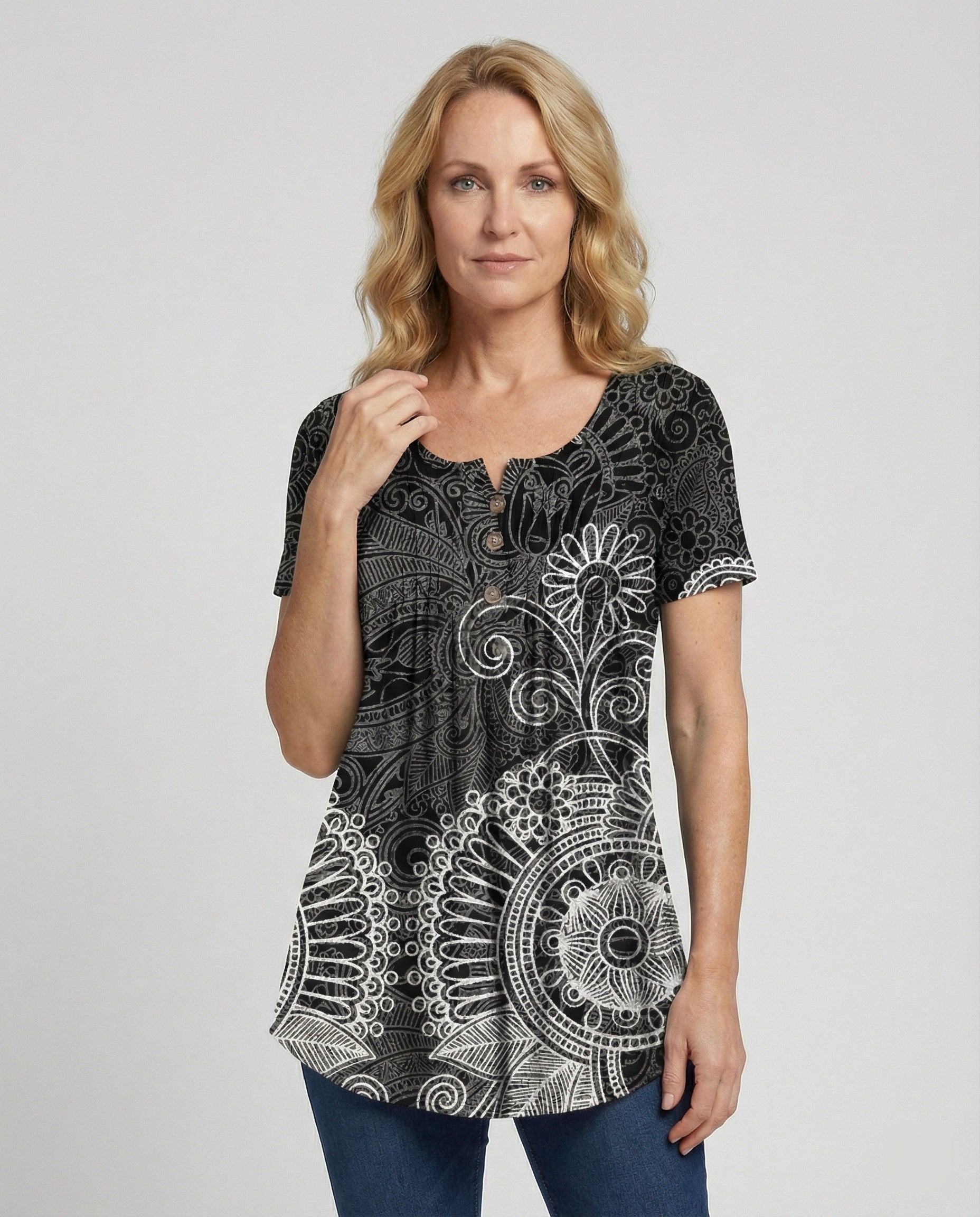 Women's Tunic Women's U-Neck Print