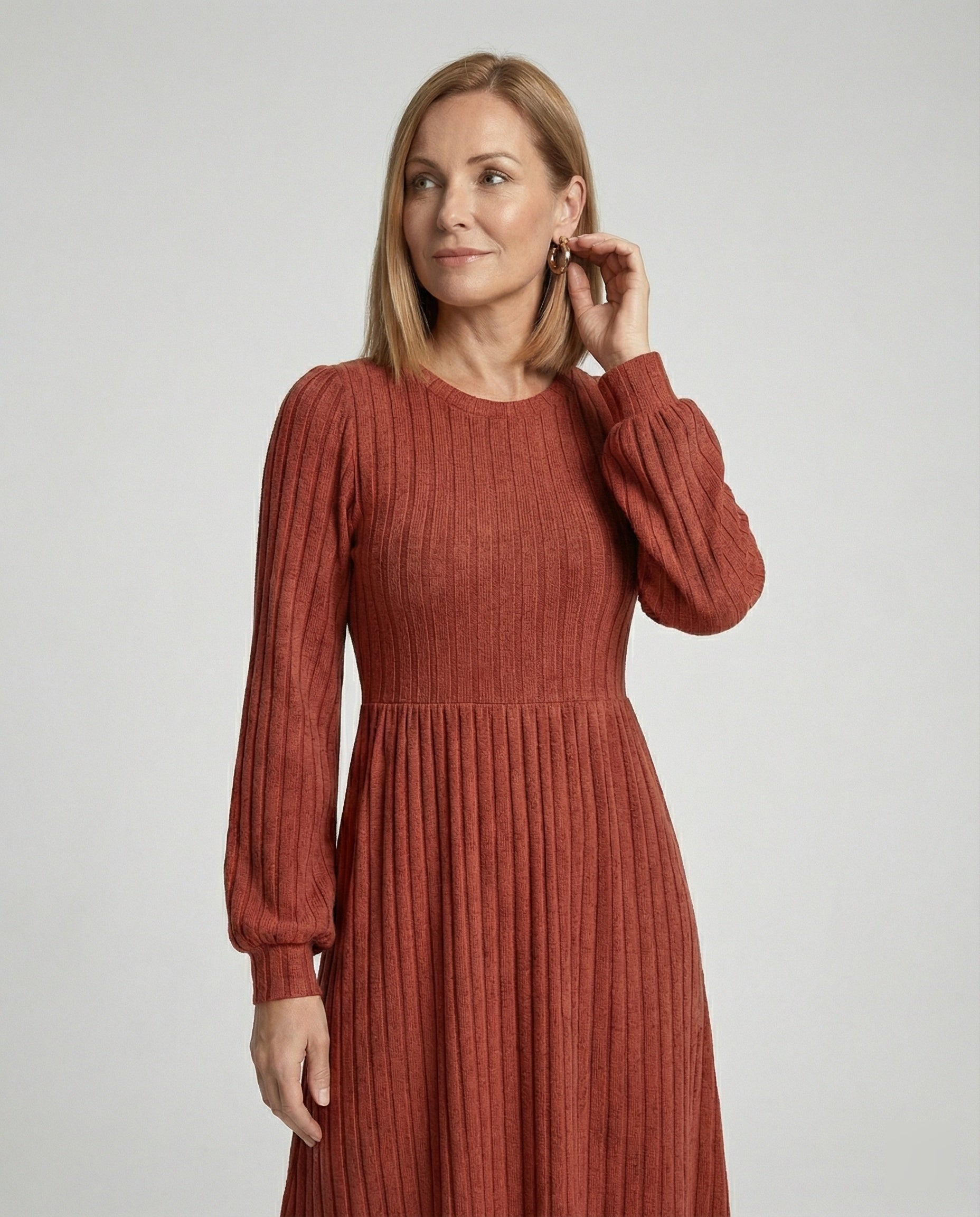 Women's Maxi Dress Knit with Belt