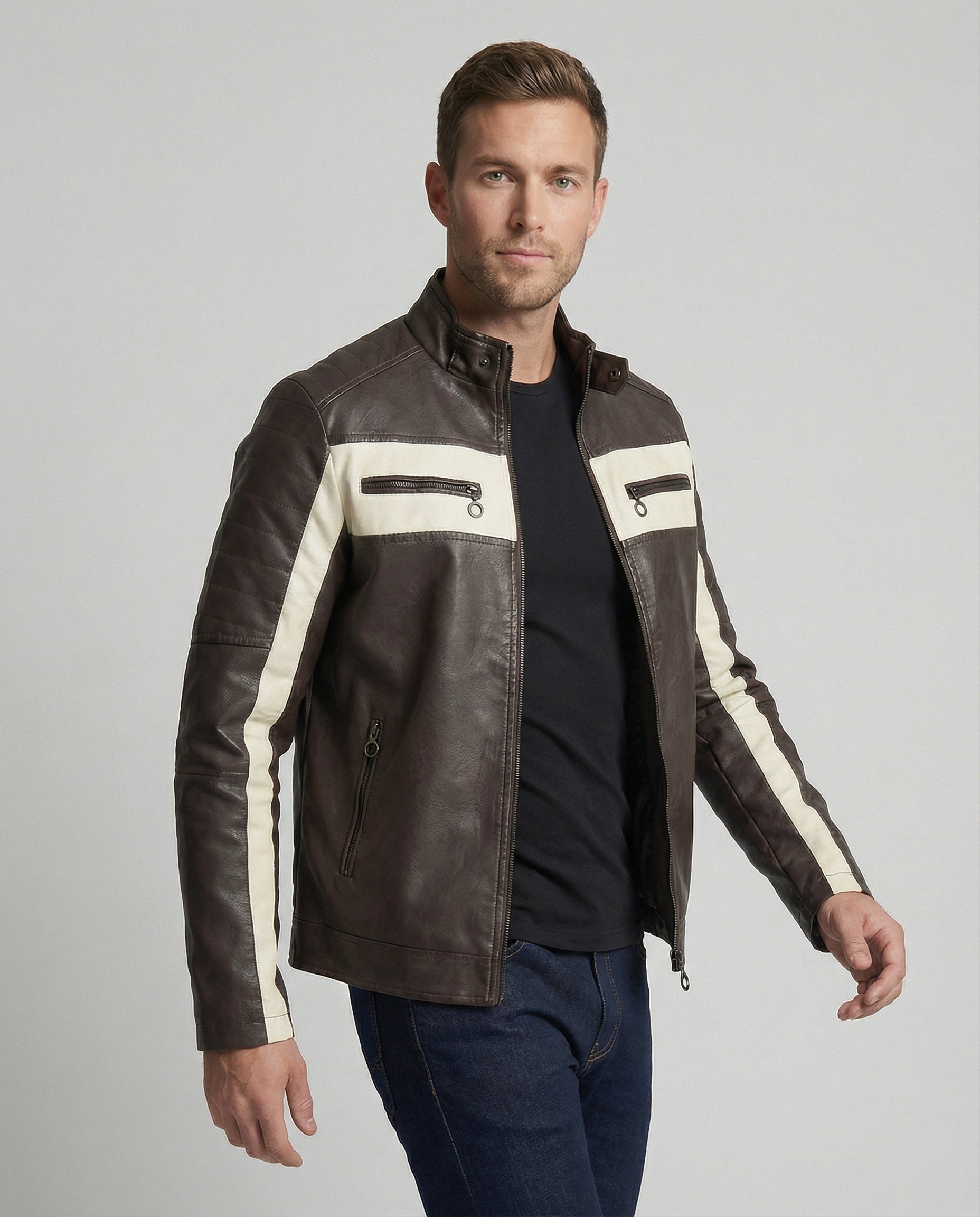 Men's Biker Jacket Men's Faux Leather