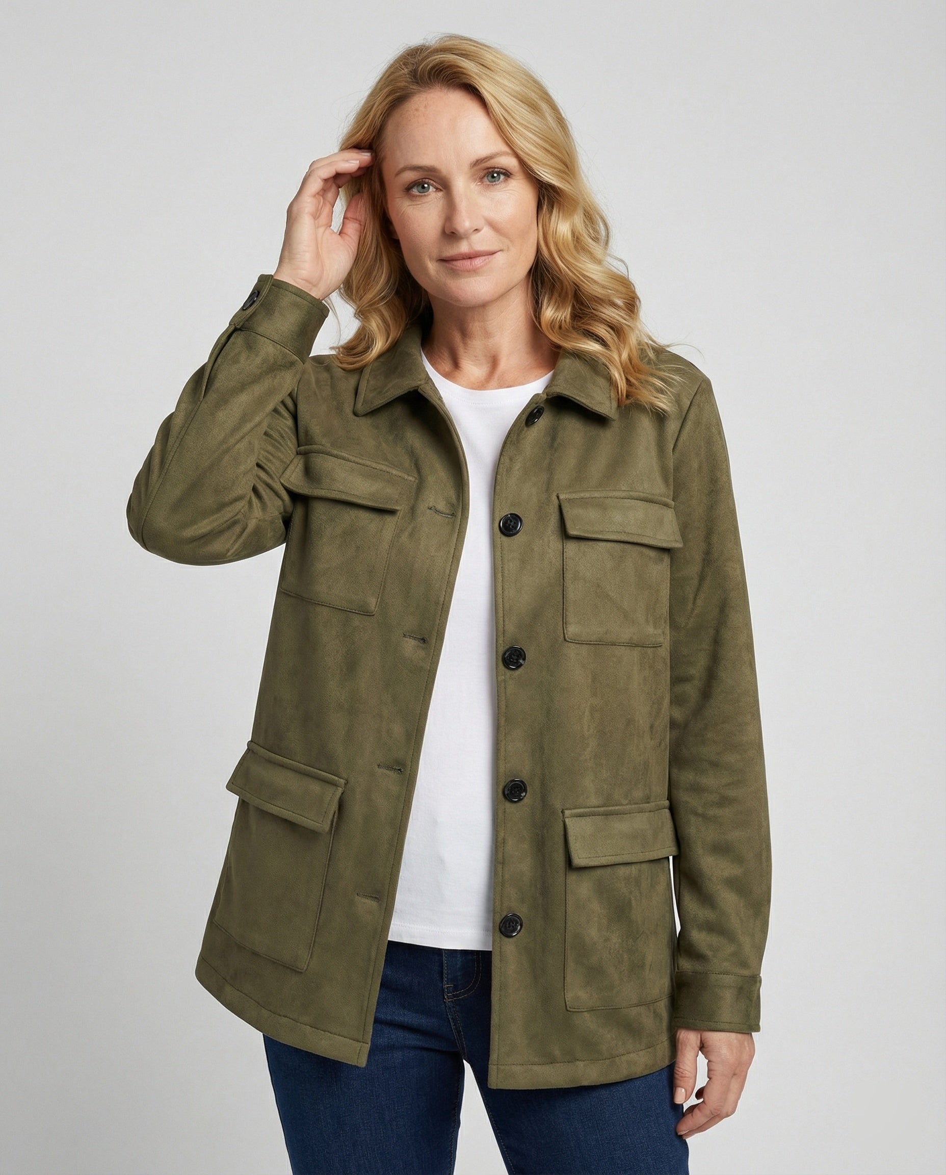 Women’s utility jacket made of suede