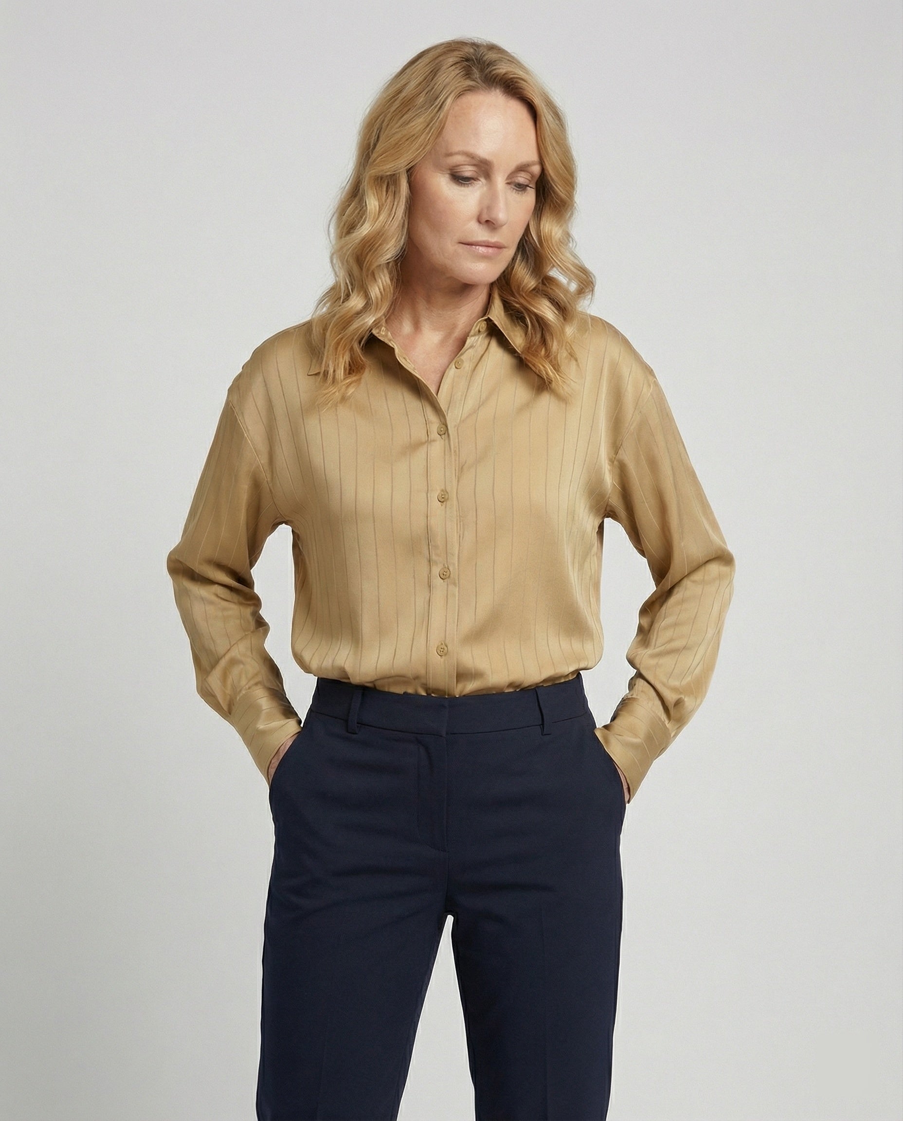 Women's blouse with striped design