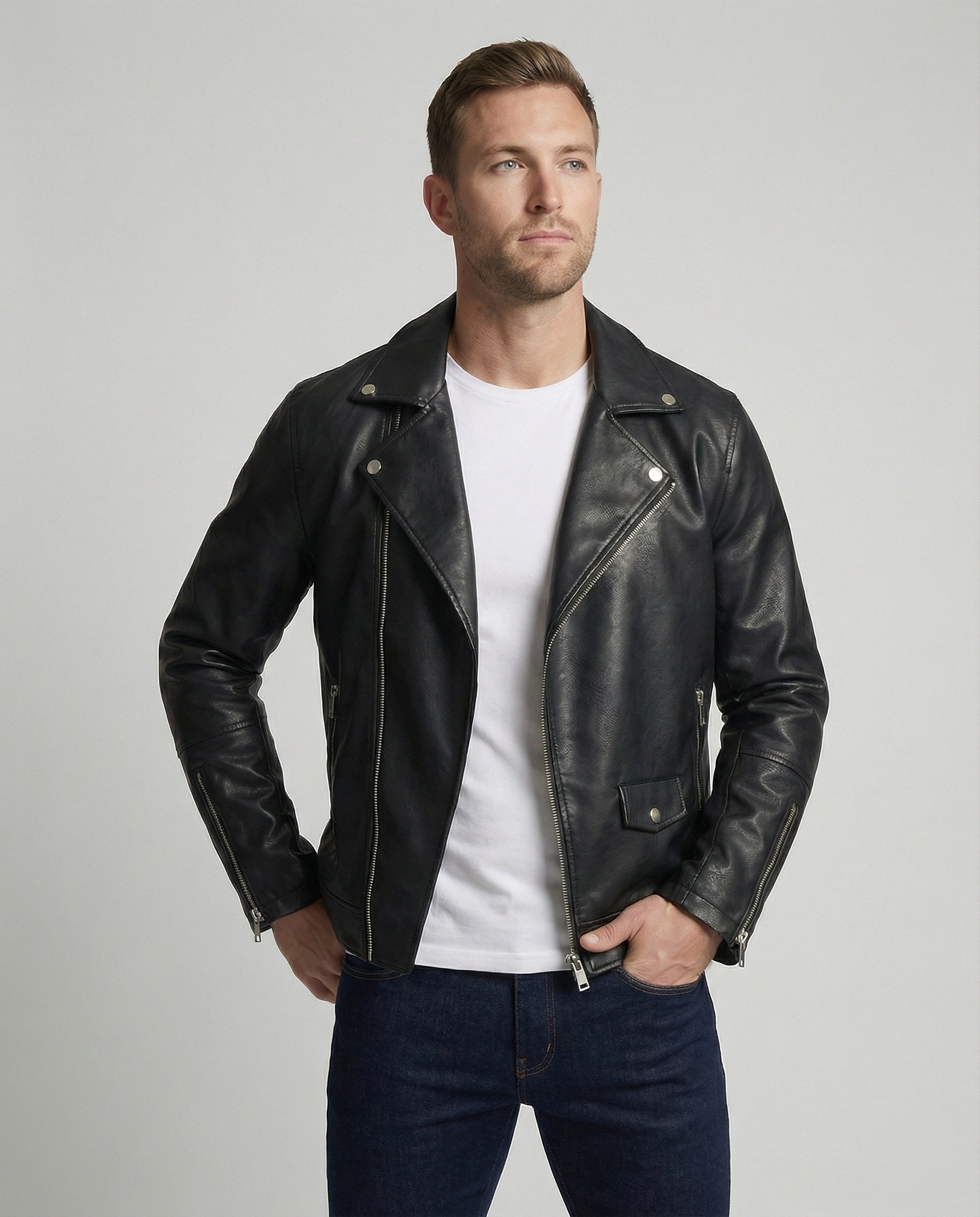Men's Nappa Leather Motorcycle Jacket