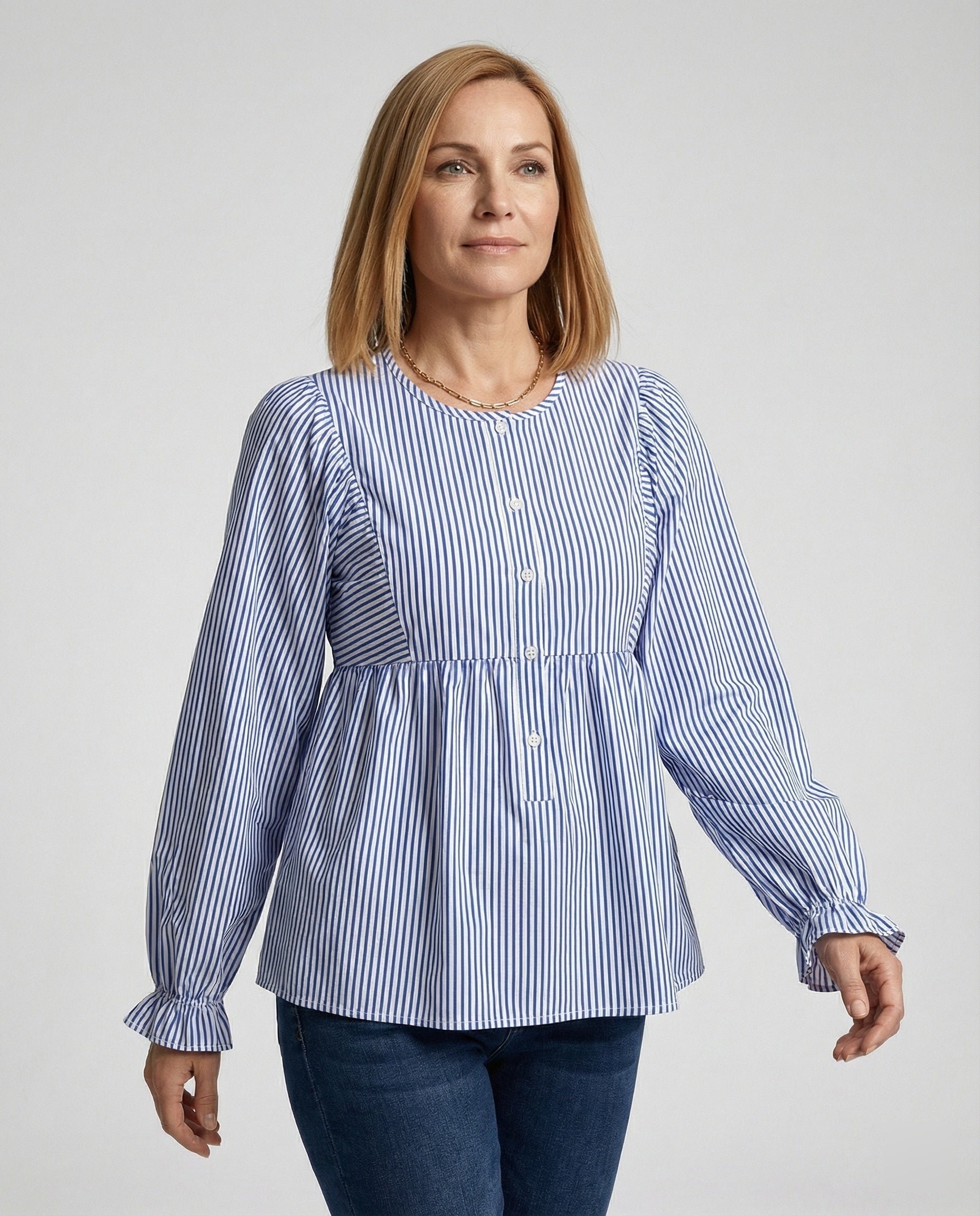 Women's Blouse Babydoll Stripes