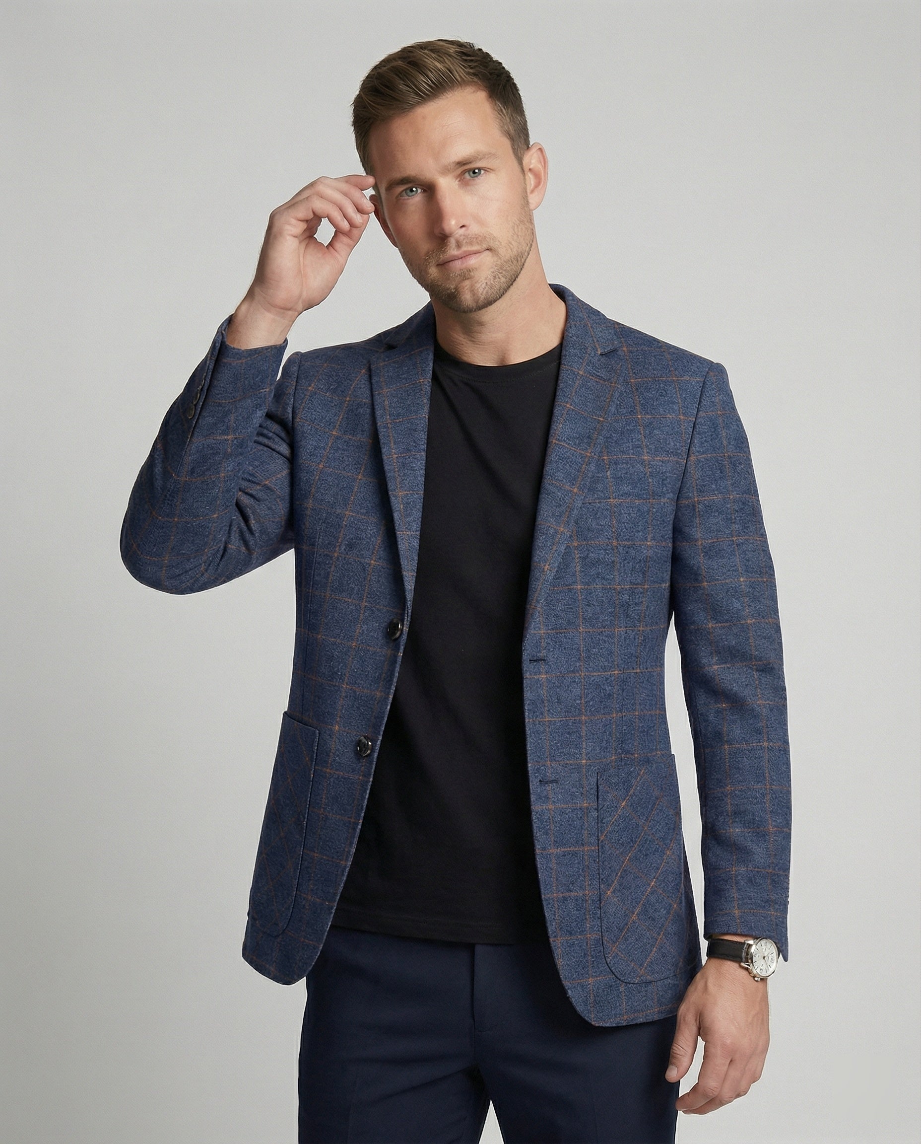 Men's Check Blazer Slim Fit Business