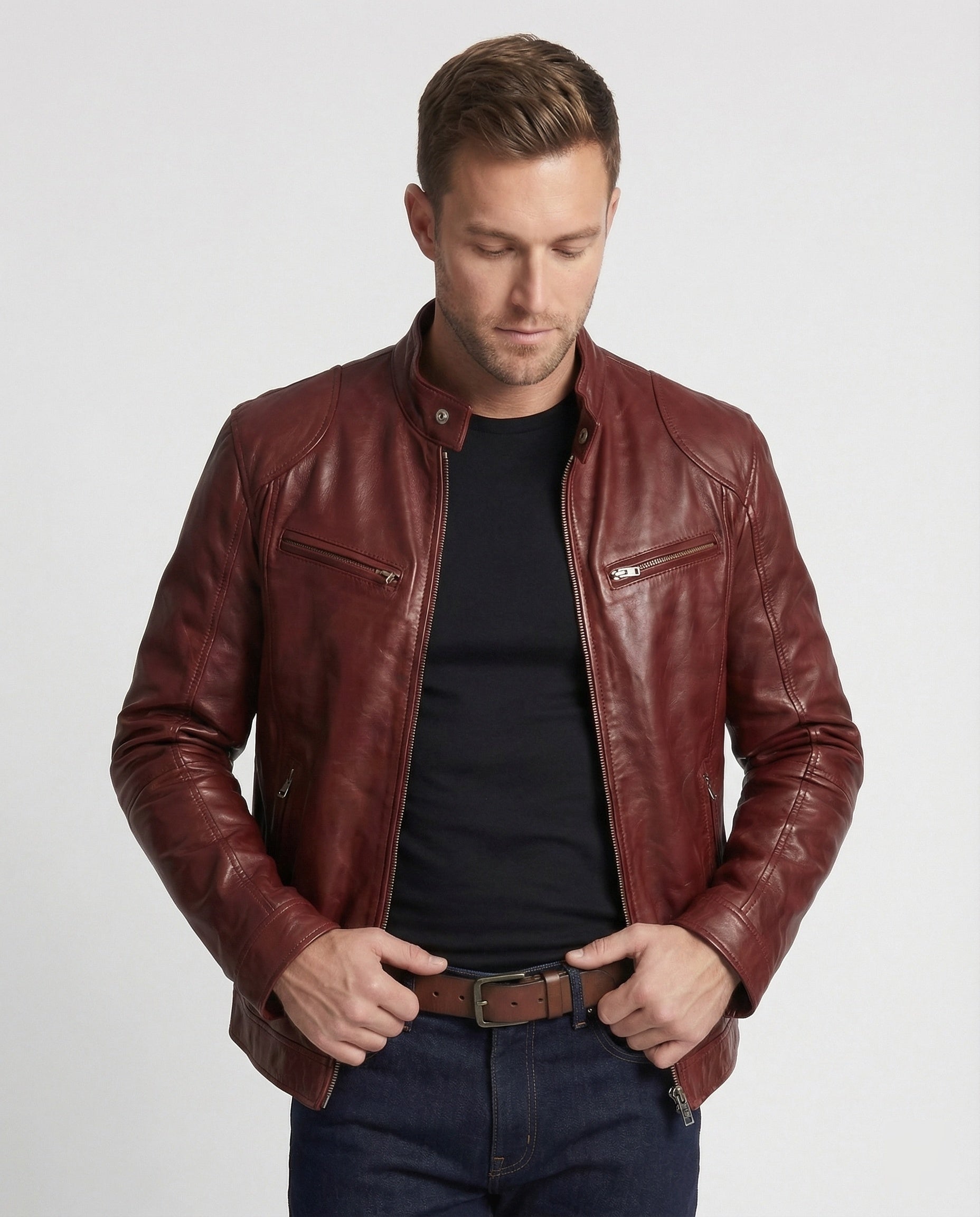Men's Motorcycle Leather Jacket