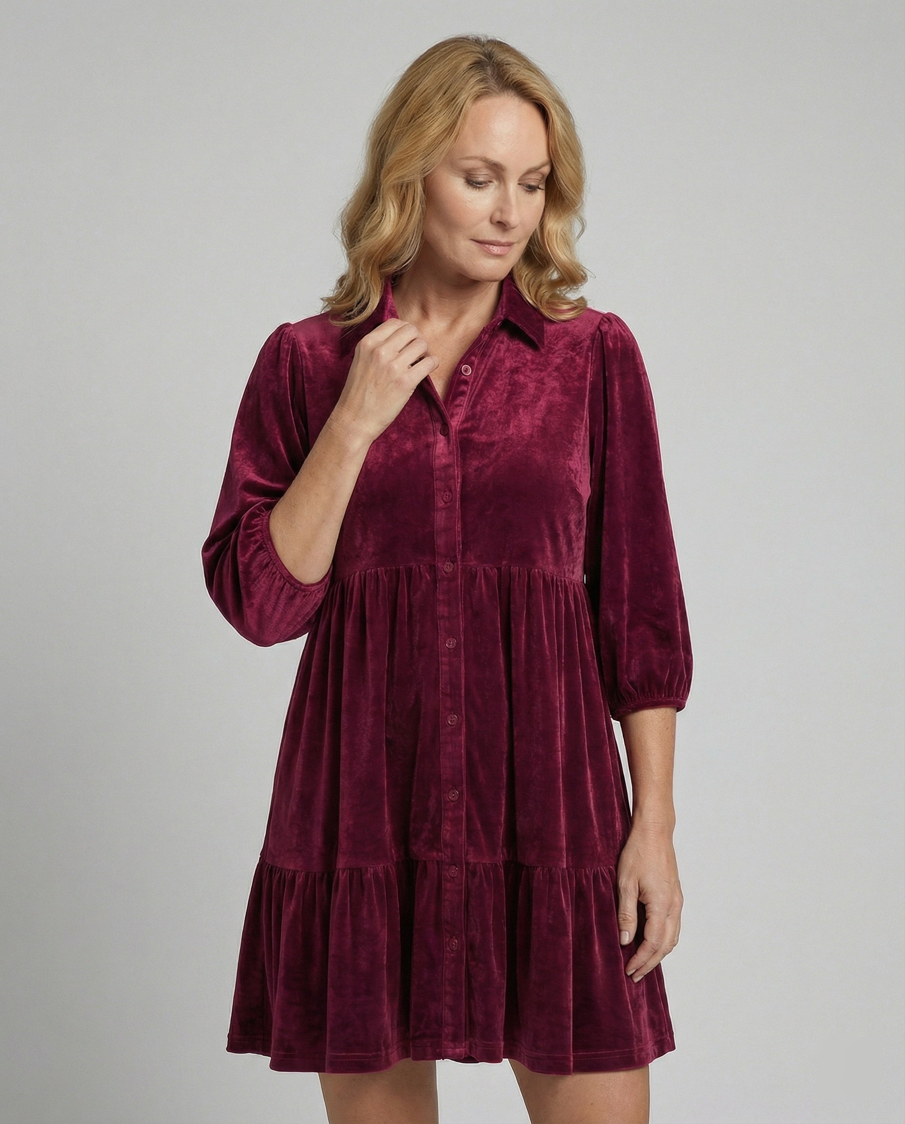 Women’s Casual Dress Velvet Babydoll