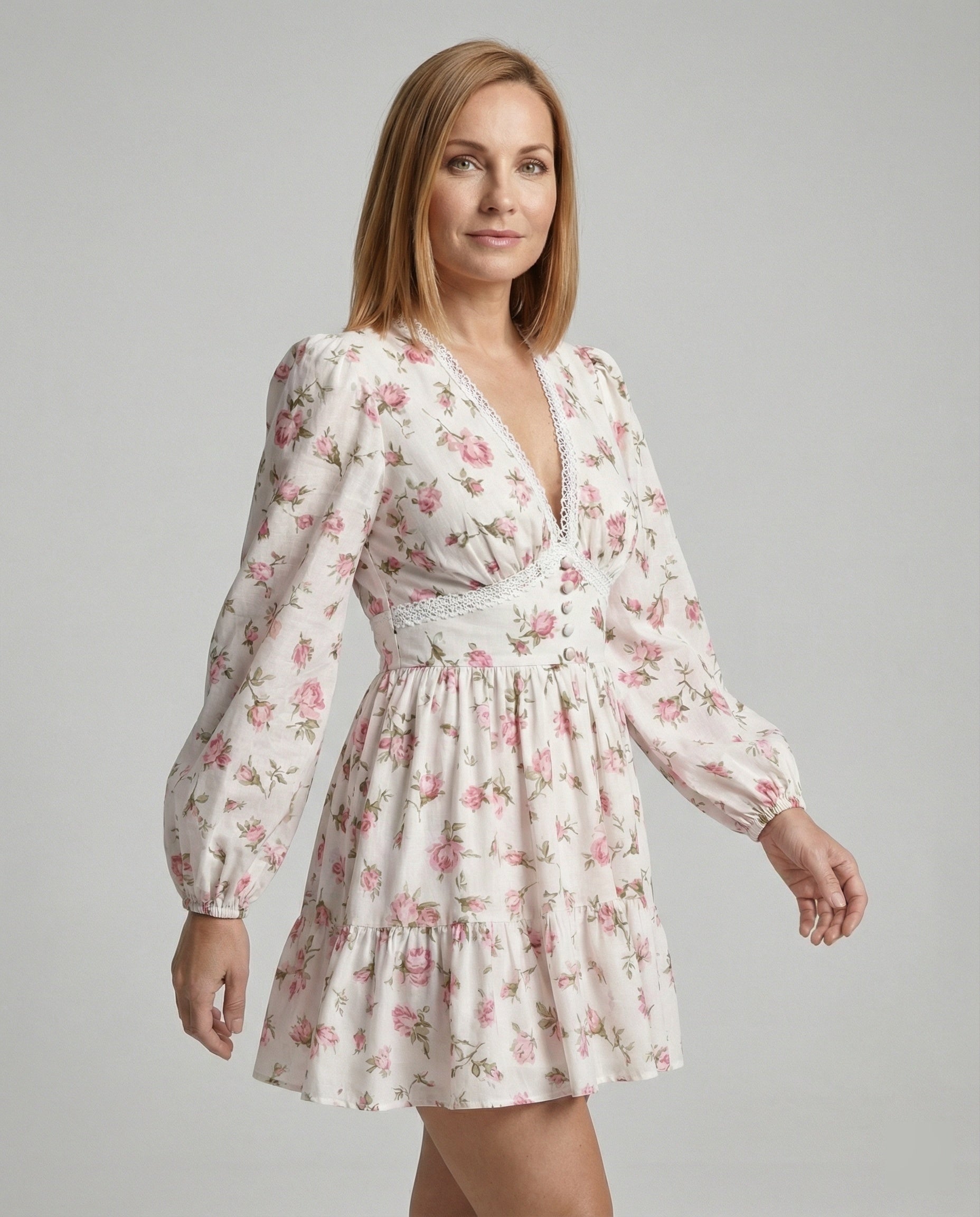 Chiffon Mini Dress With Empire Cut Women
