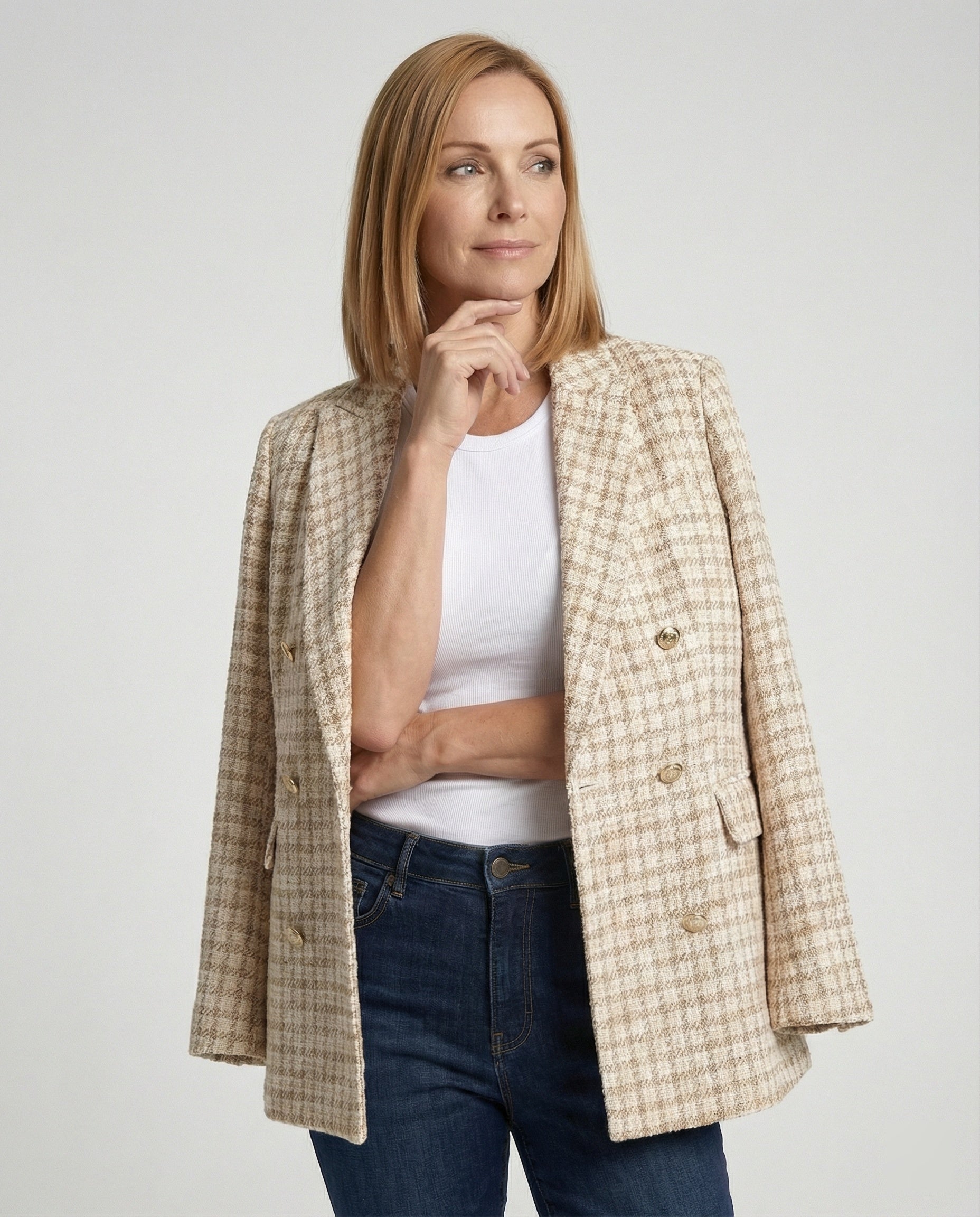 Women's Blazer Tweed Boucle