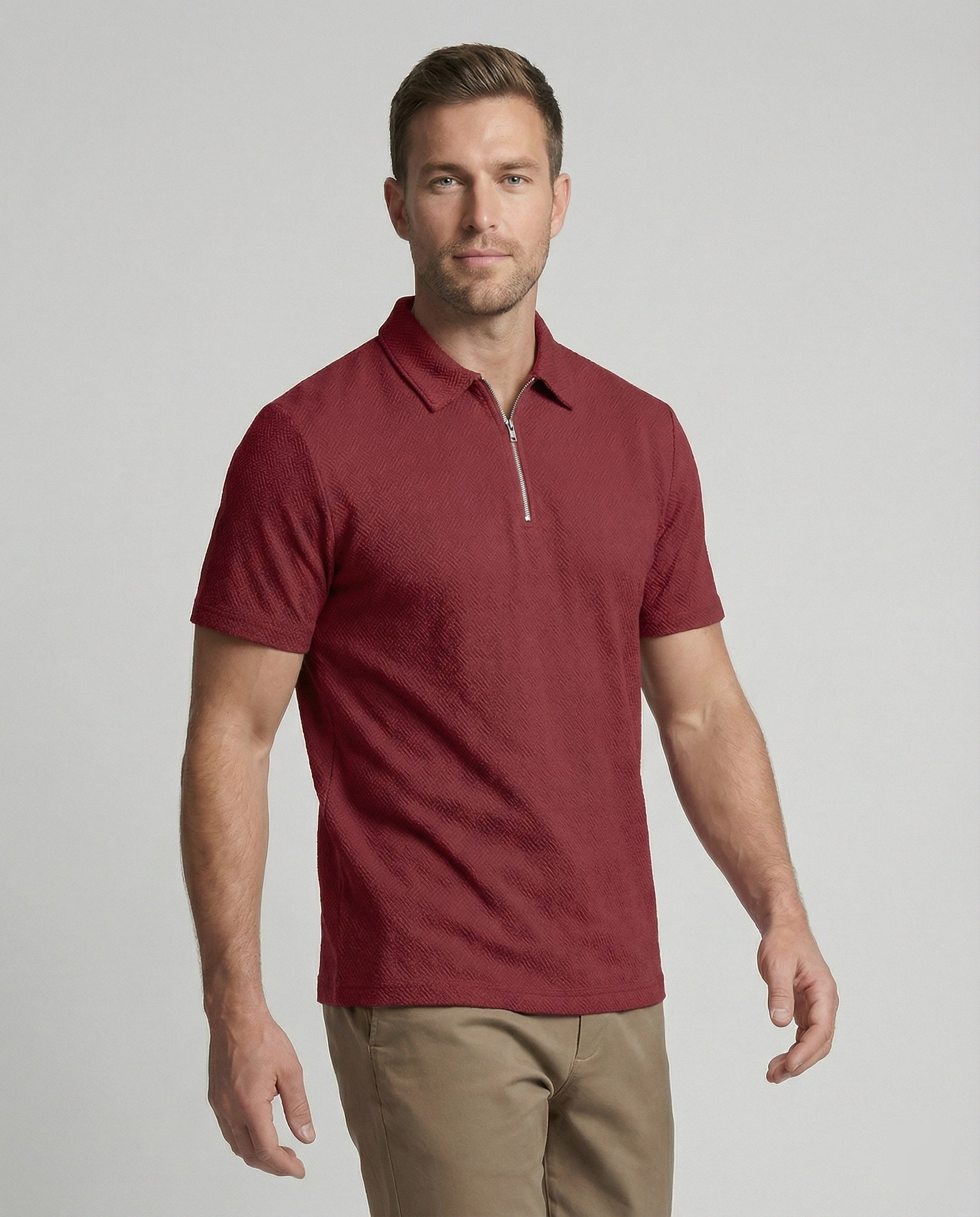 Men's polo shirt with zipper