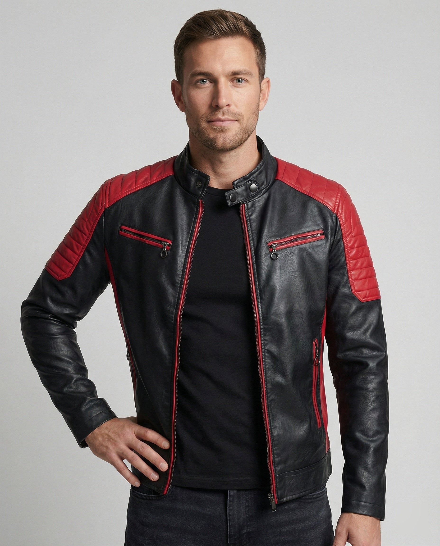 Men's Biker Jacket Motorsport Style
