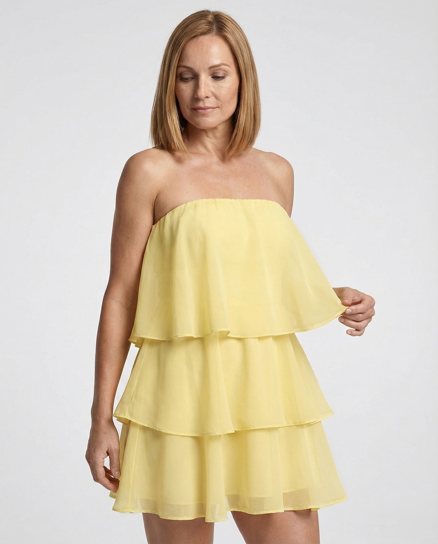 Women's Chiffon Dress Off-Shoulder with Ruffle