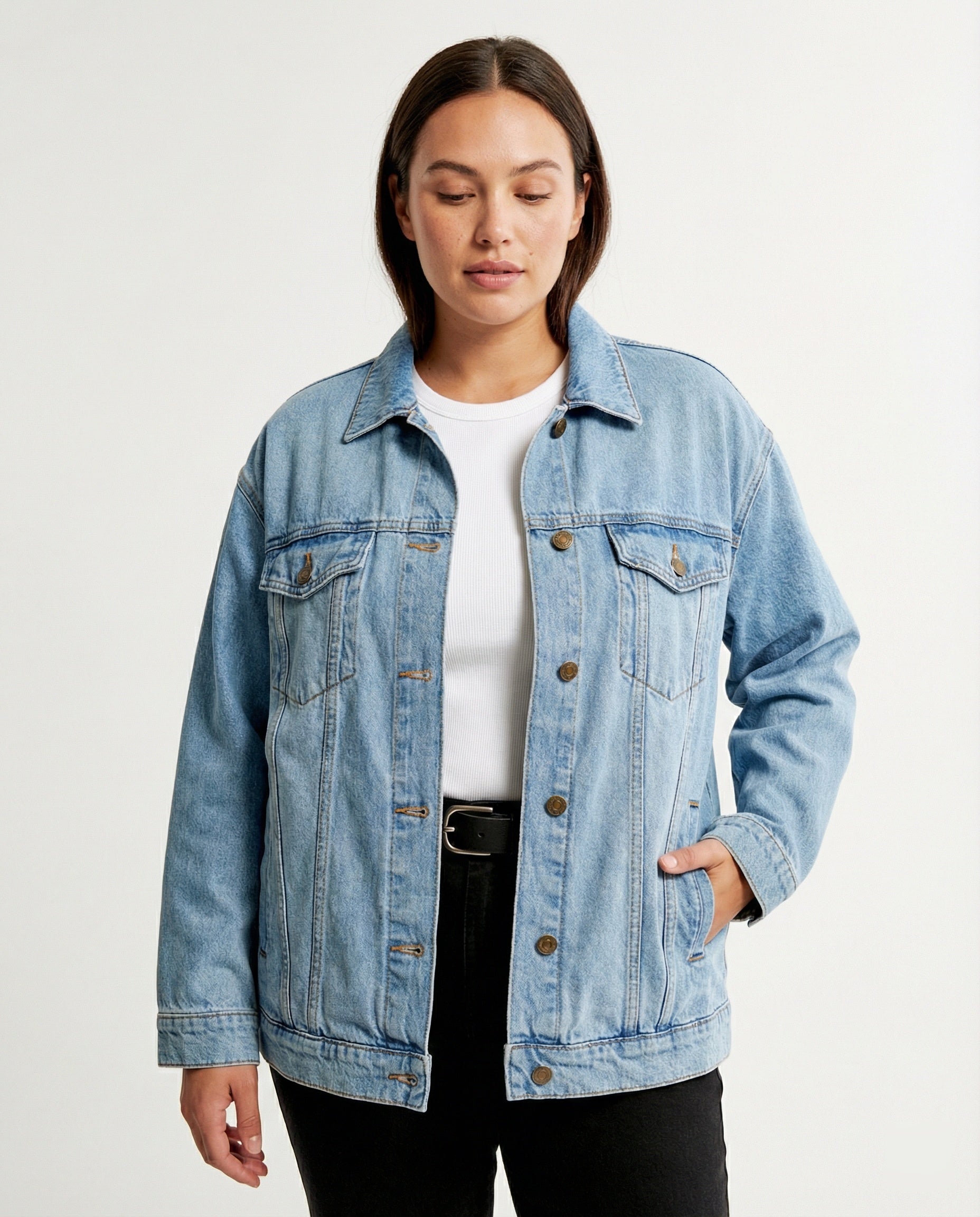 Transitional jacket women sporty jeans