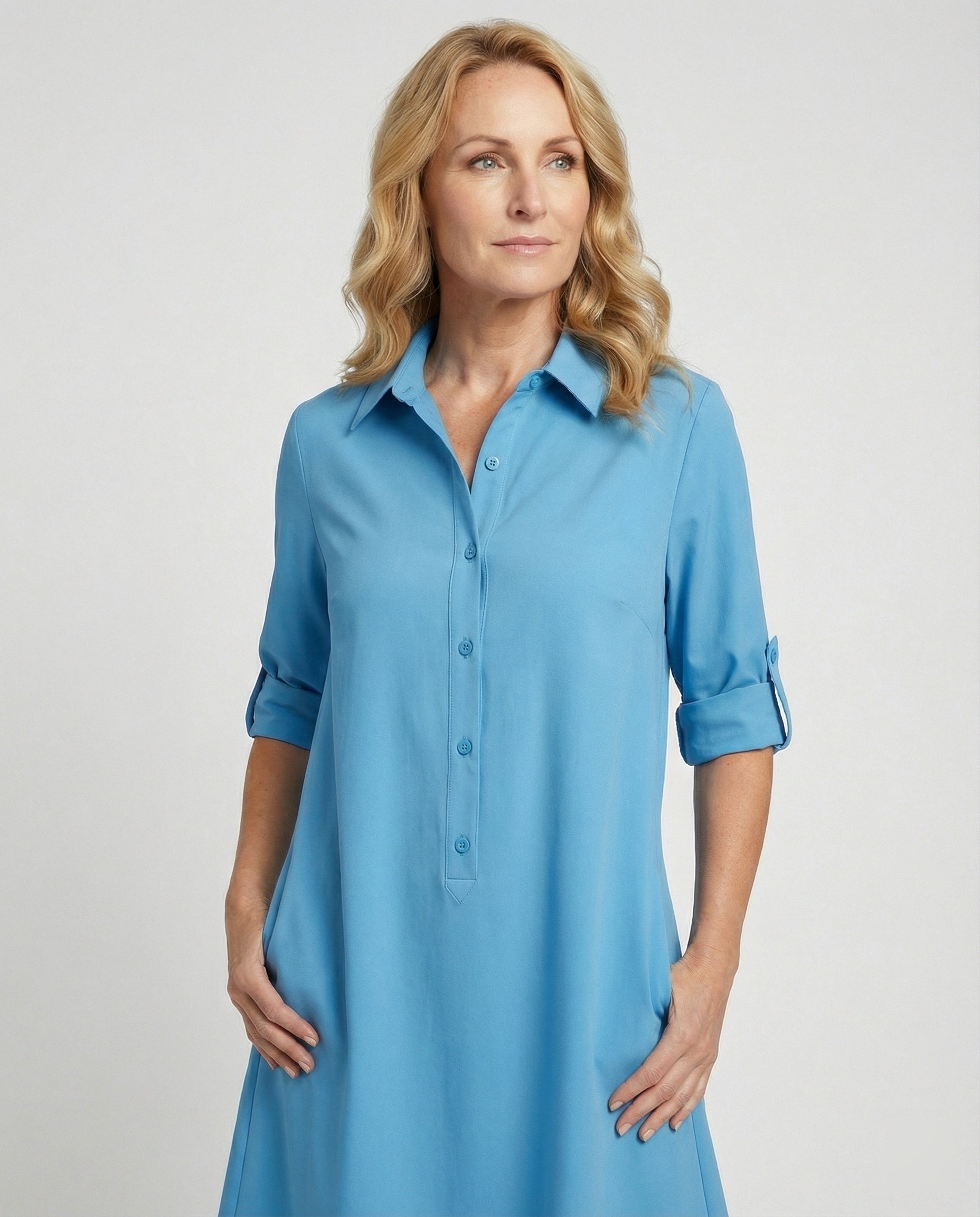 Women Shirt Dress Cotton Casual