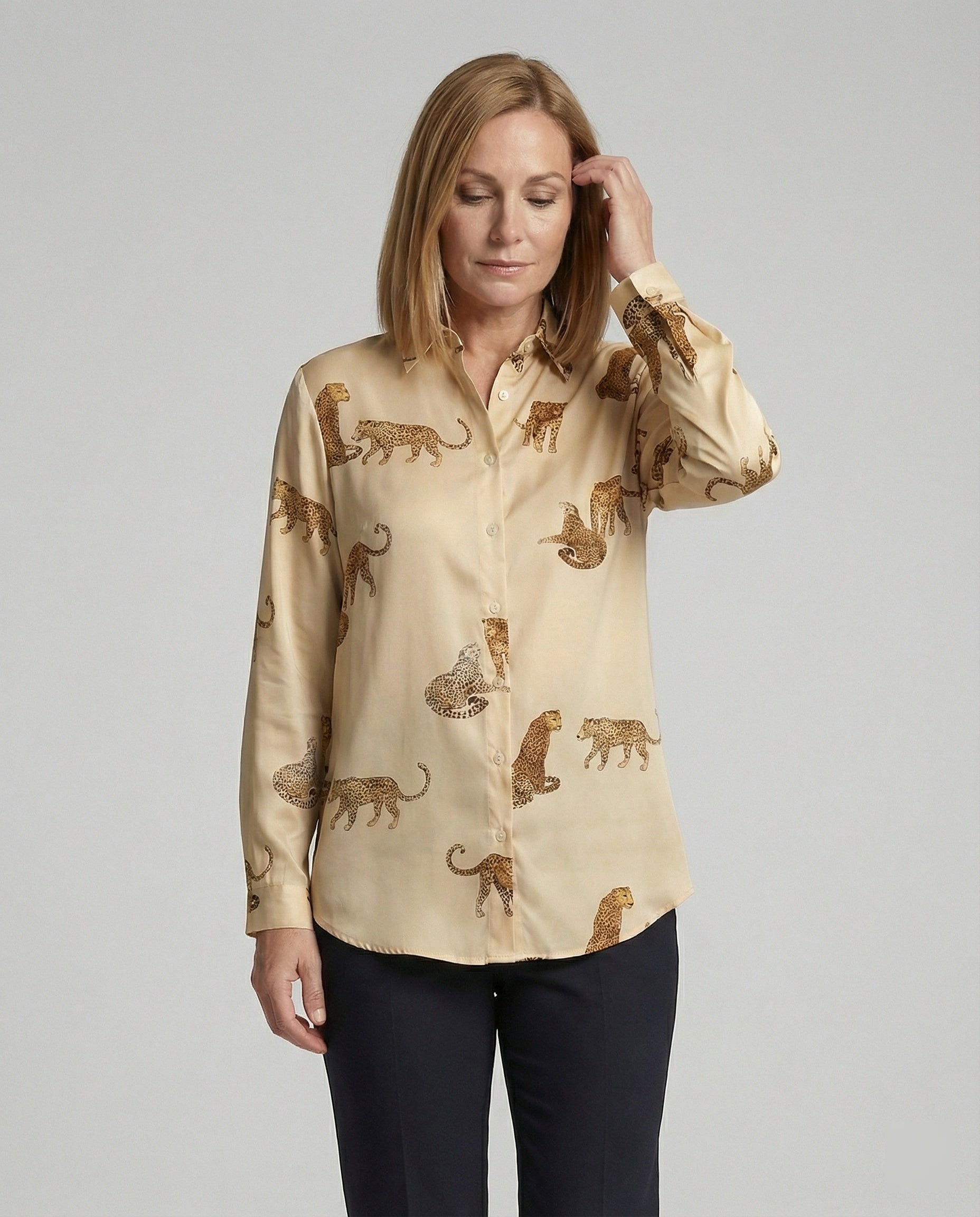 Light blouse women watercolor flowers
