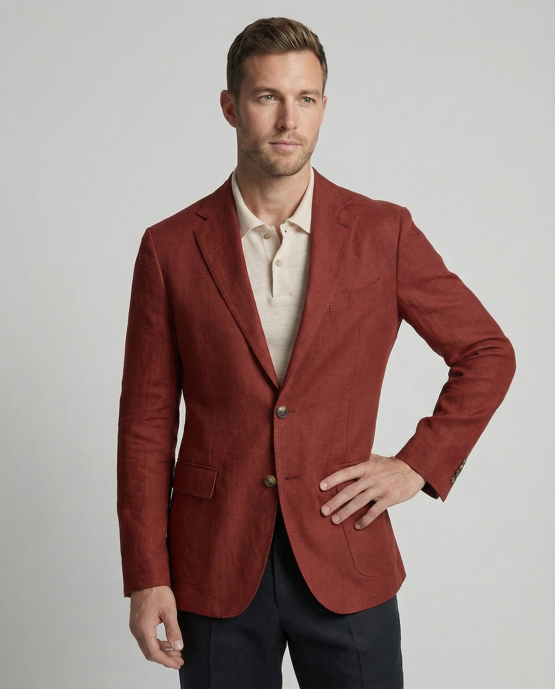 Men's Linen Blazer One Button Summer