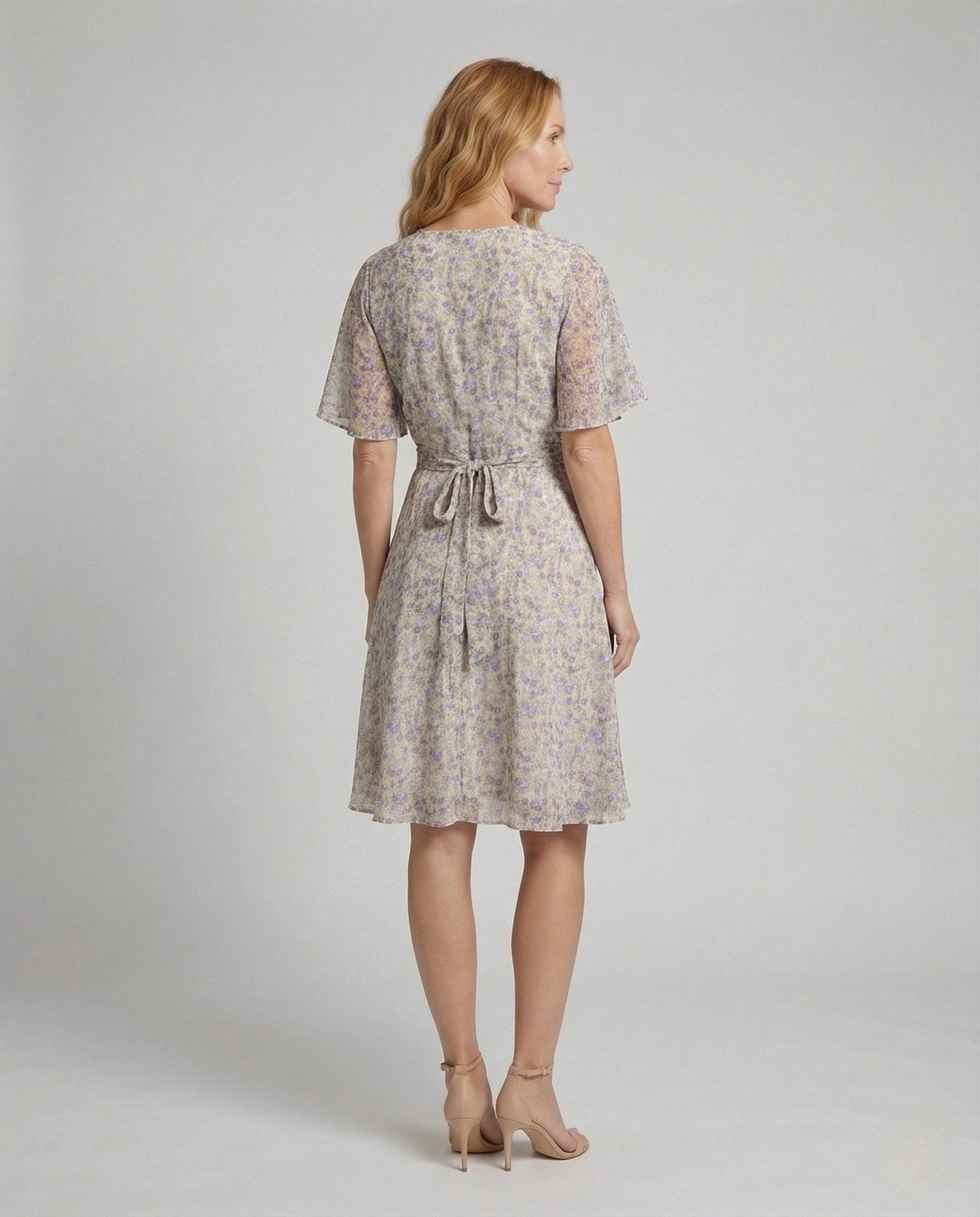 Women A-line dress with wing sleeves - Chichicherry