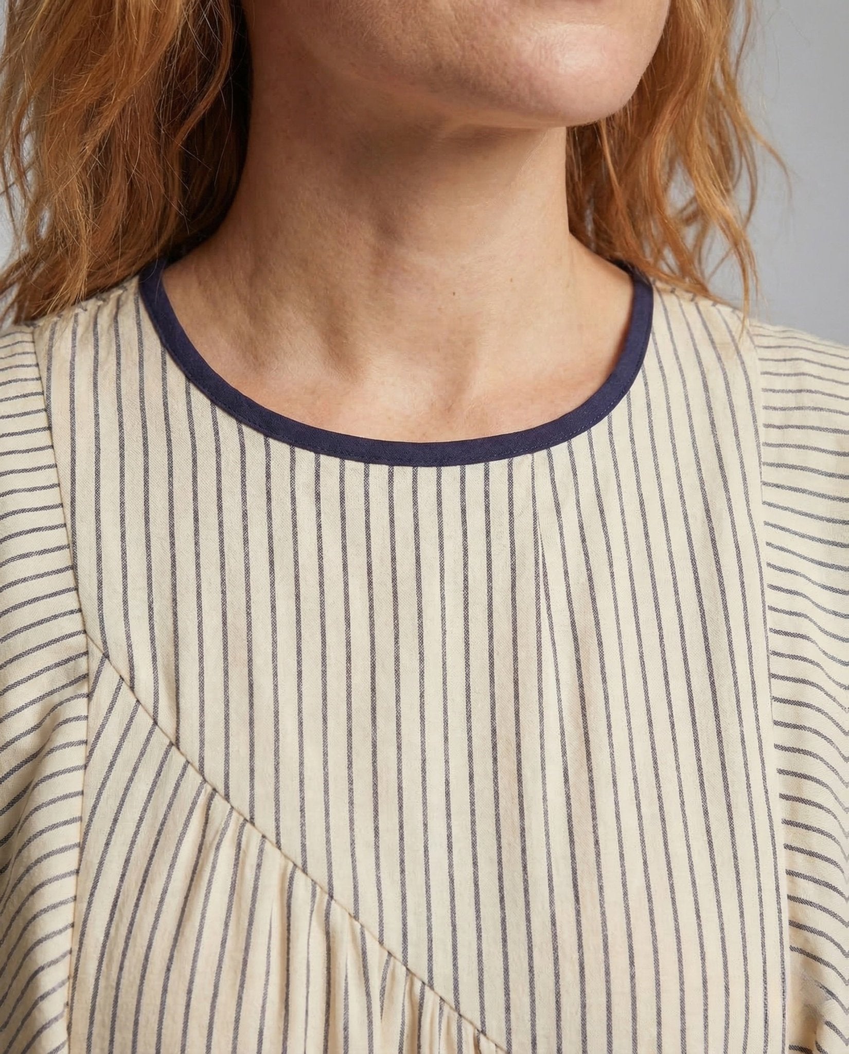 Women A - line Mini Dress Sailor Collar - Chichicherry
