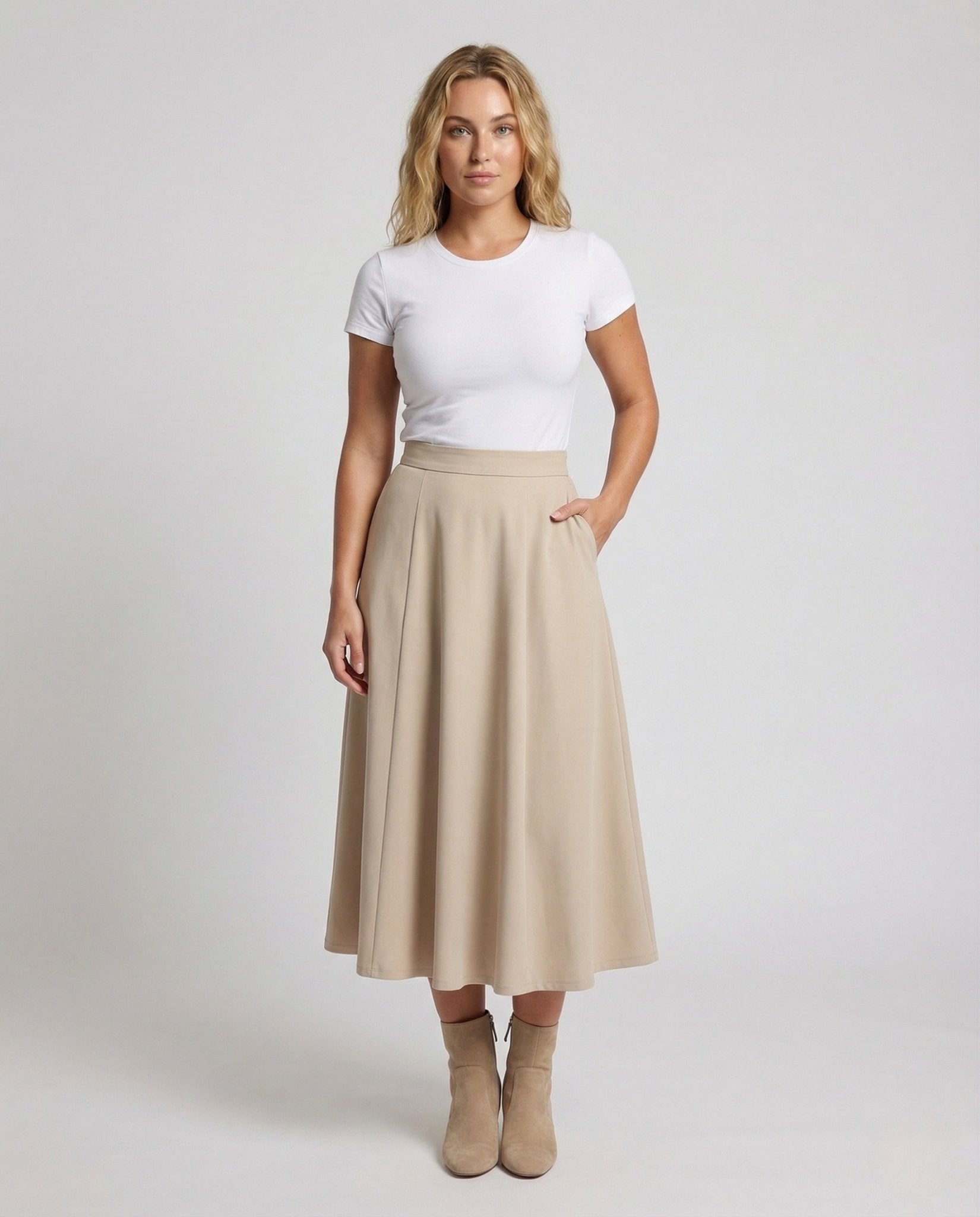 Women A-line Skirt High Waist - Chichicherry
