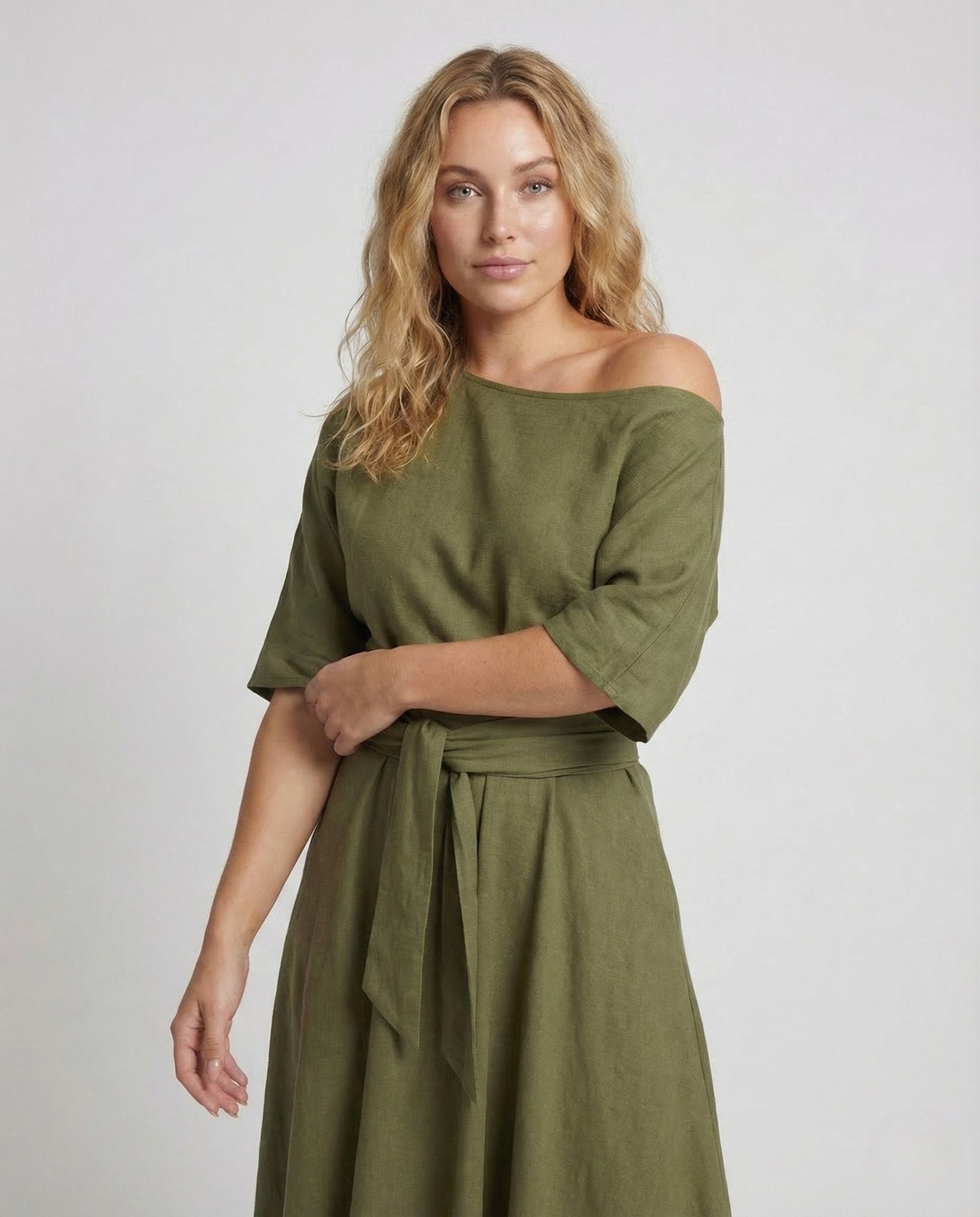 Women Asymmetrical Dress Belt Pockets - Chichicherry