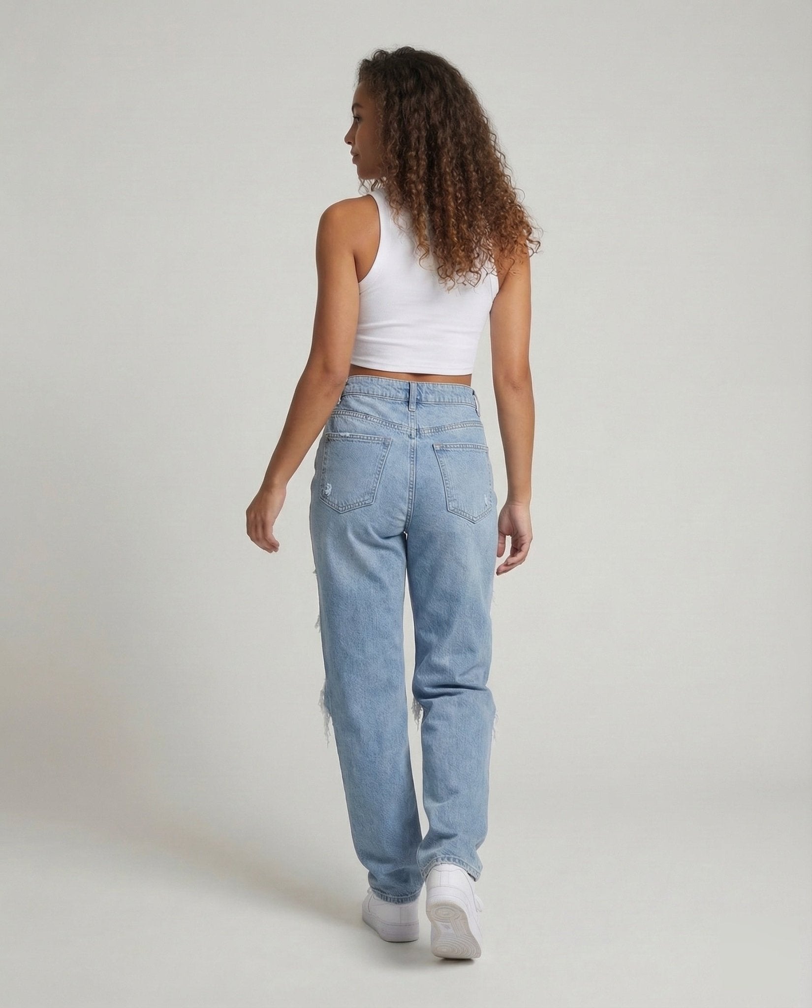 Women Baggy Jeans High Waist - Chichicherry