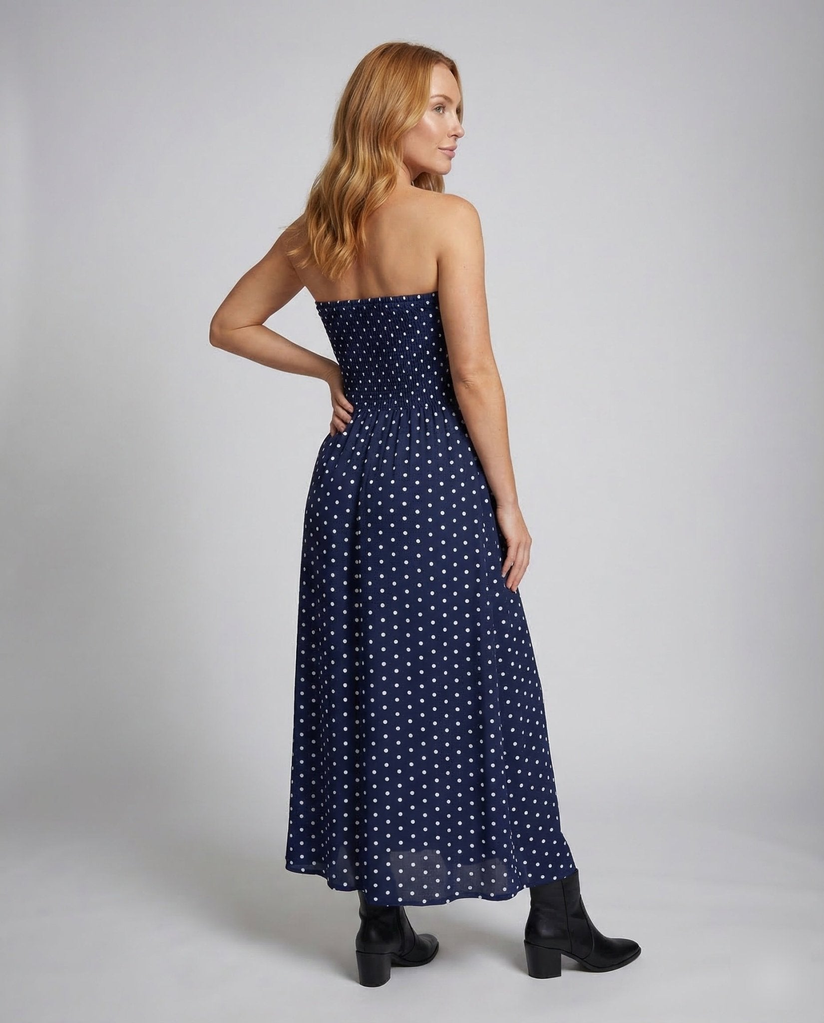 Women Bandeau Summer Dress Retro - Chichicherry