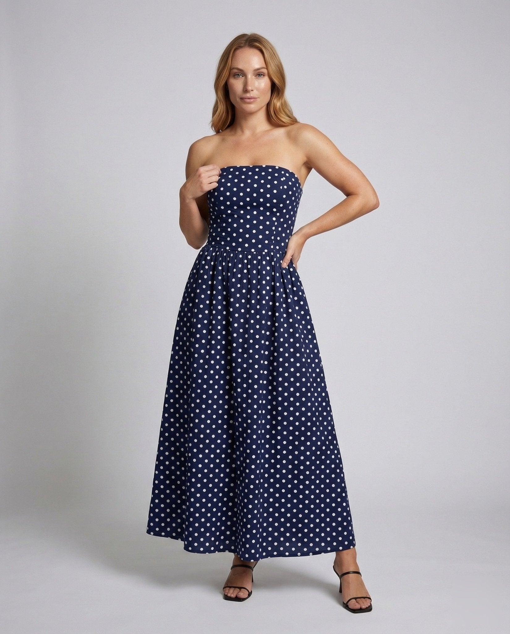 Women Bandeau Summer Dress Retro - Chichicherry