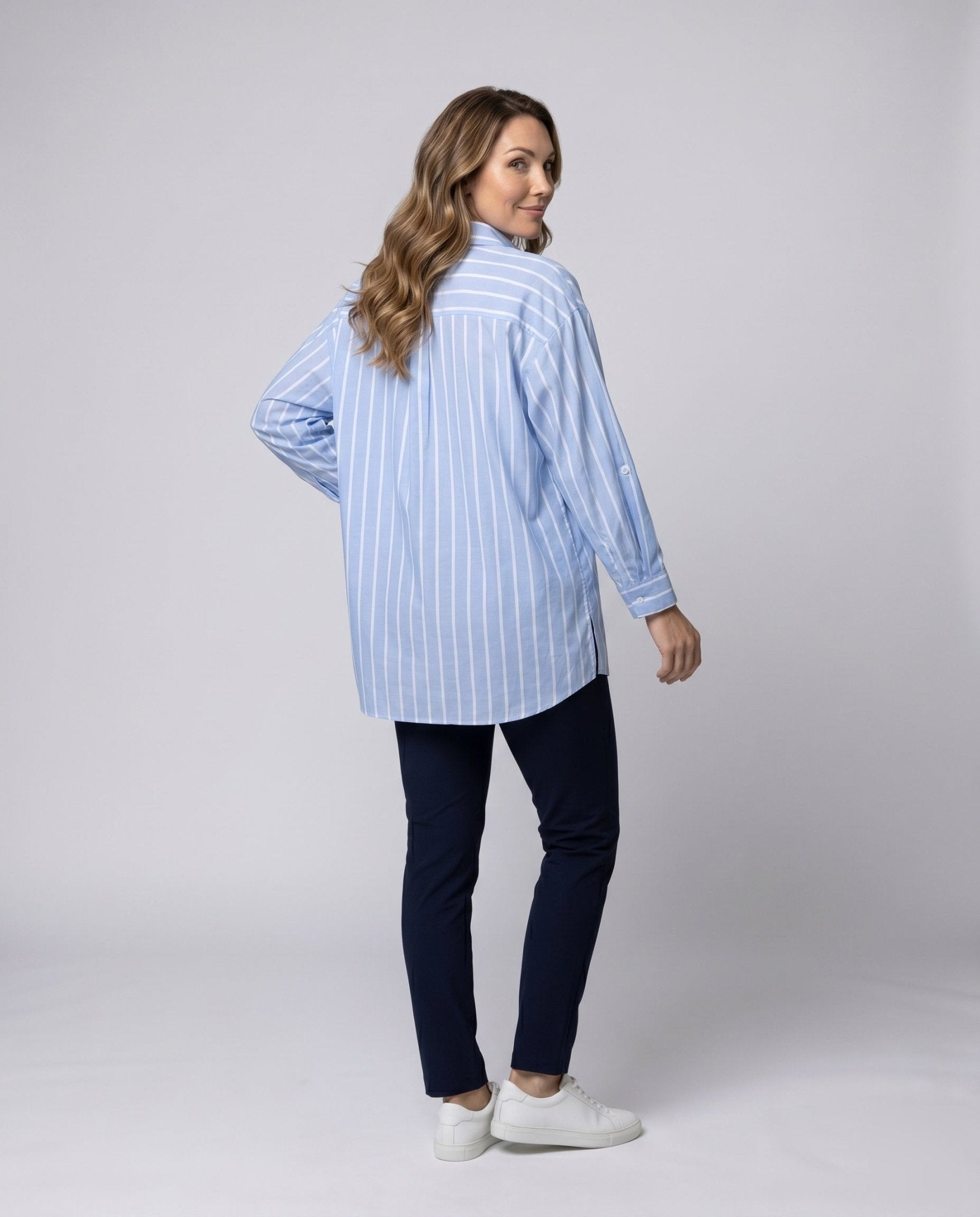 Women casual striped shirt blouse - Chichicherry