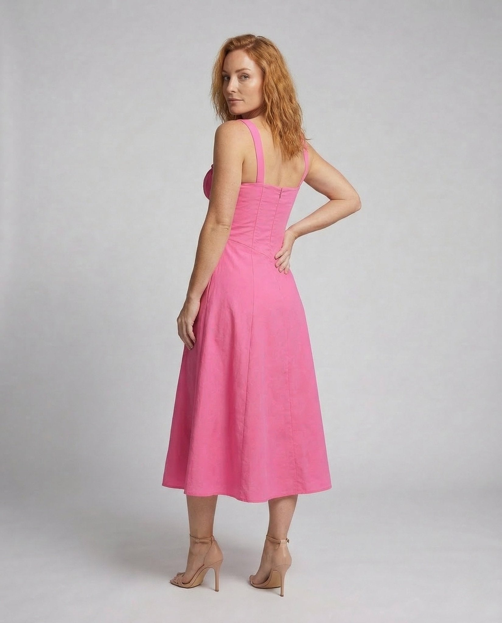 Women Corset Midi Dress A - Line - Chichicherry